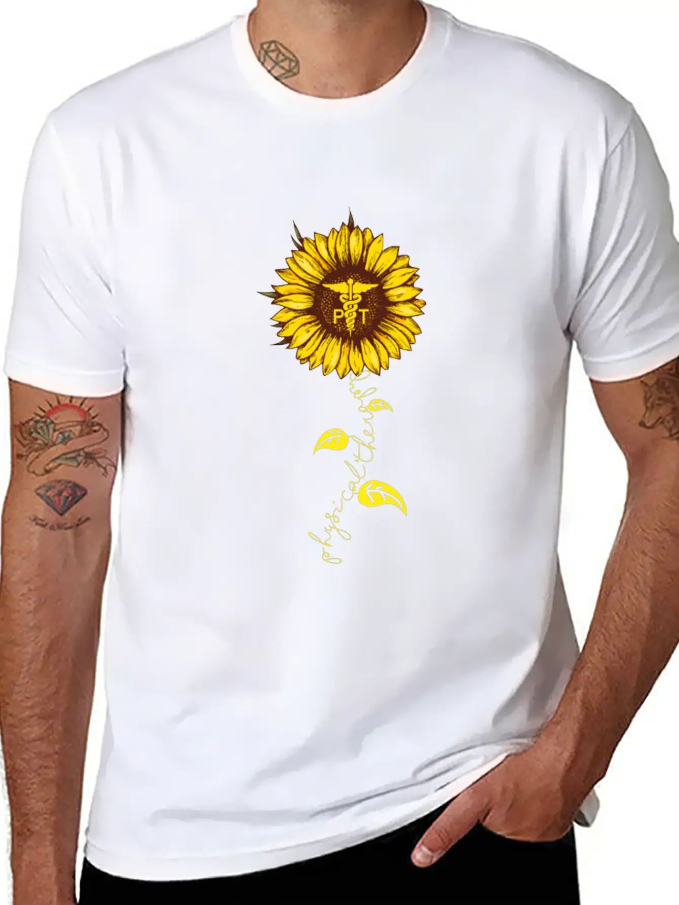 Physical Therapy Sunflower Stylish Everyday T-Shirt – Unisex Basic Cotton Tee