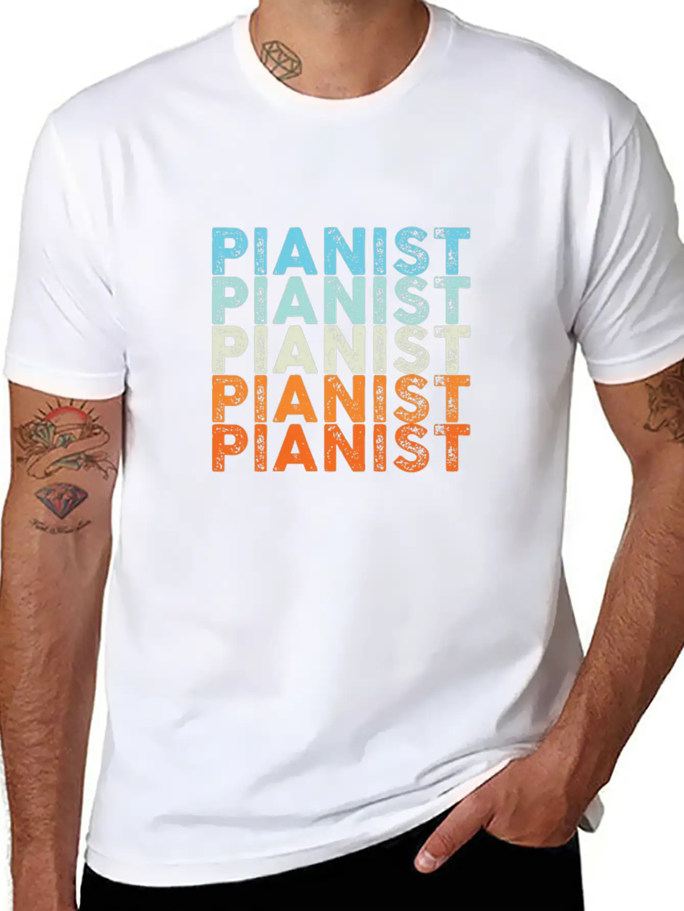 Piano Musician Instruments Music Lovers Gift Relaxed Everyday Tee – Lightweight And Durable Cotton