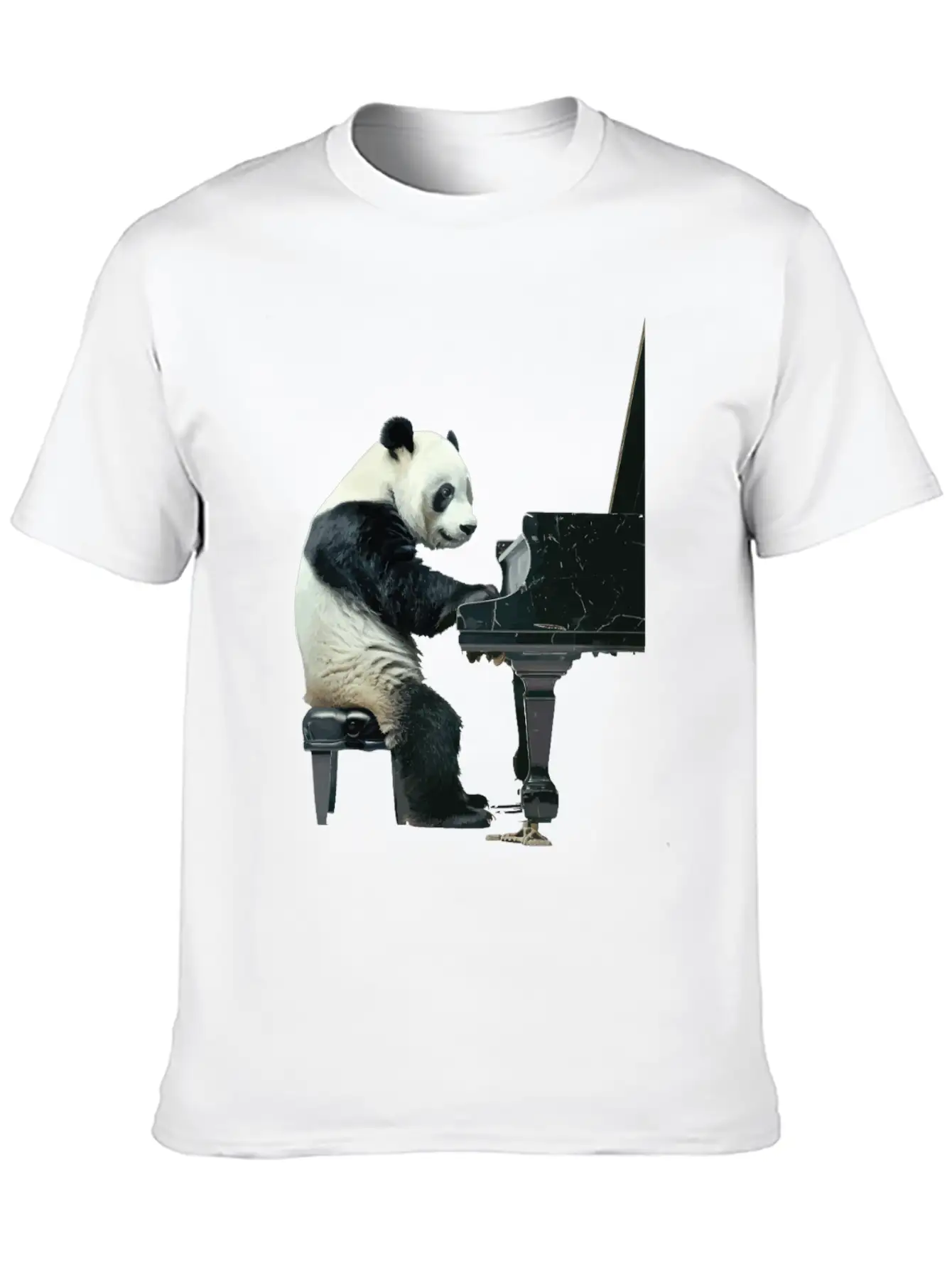 Piano Panda Simple Everyday Graphic Tee – Lightweight Summer Wear