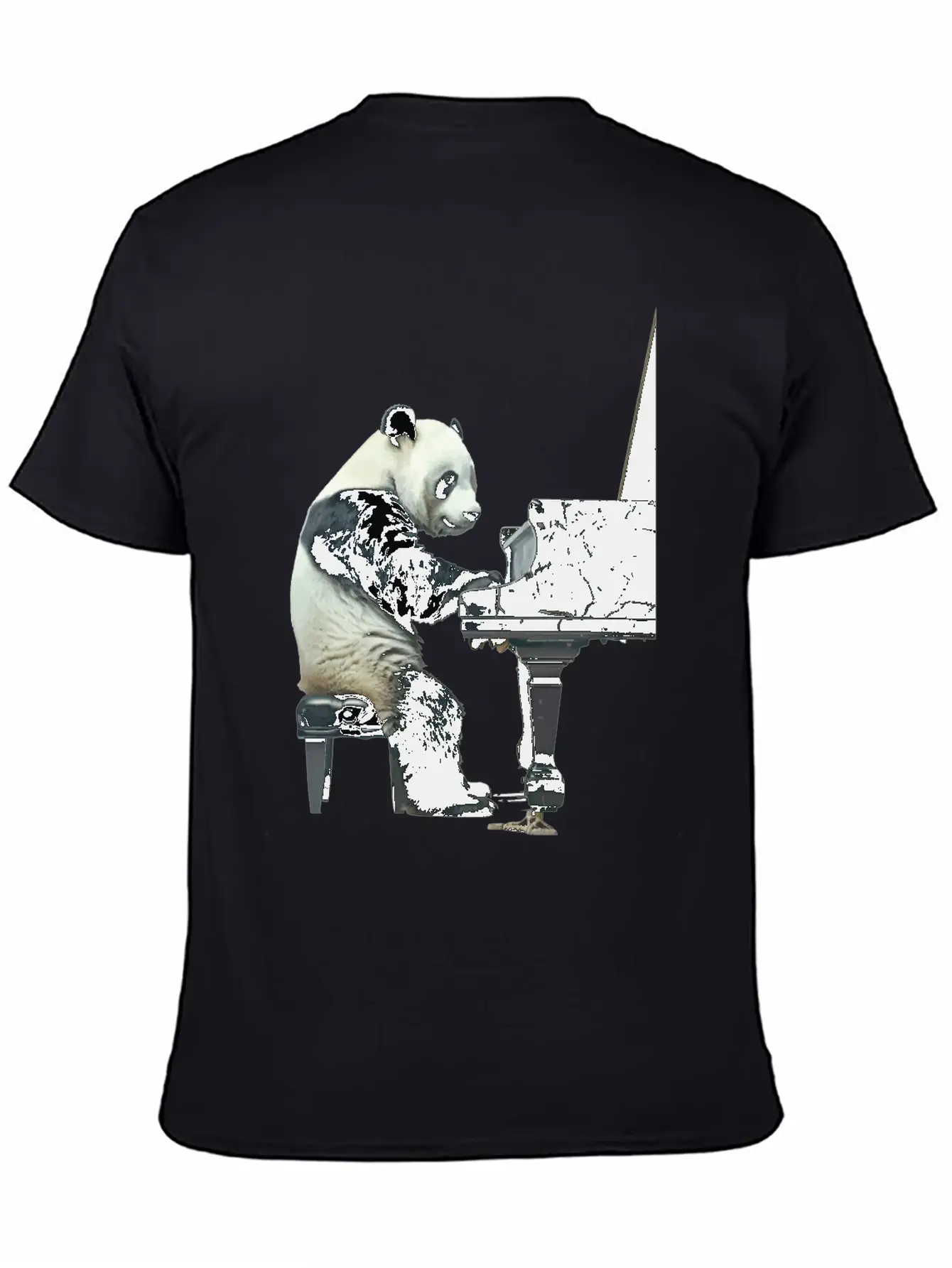 Piano Panda Simple Everyday Graphic Tee – Lightweight Summer Wear