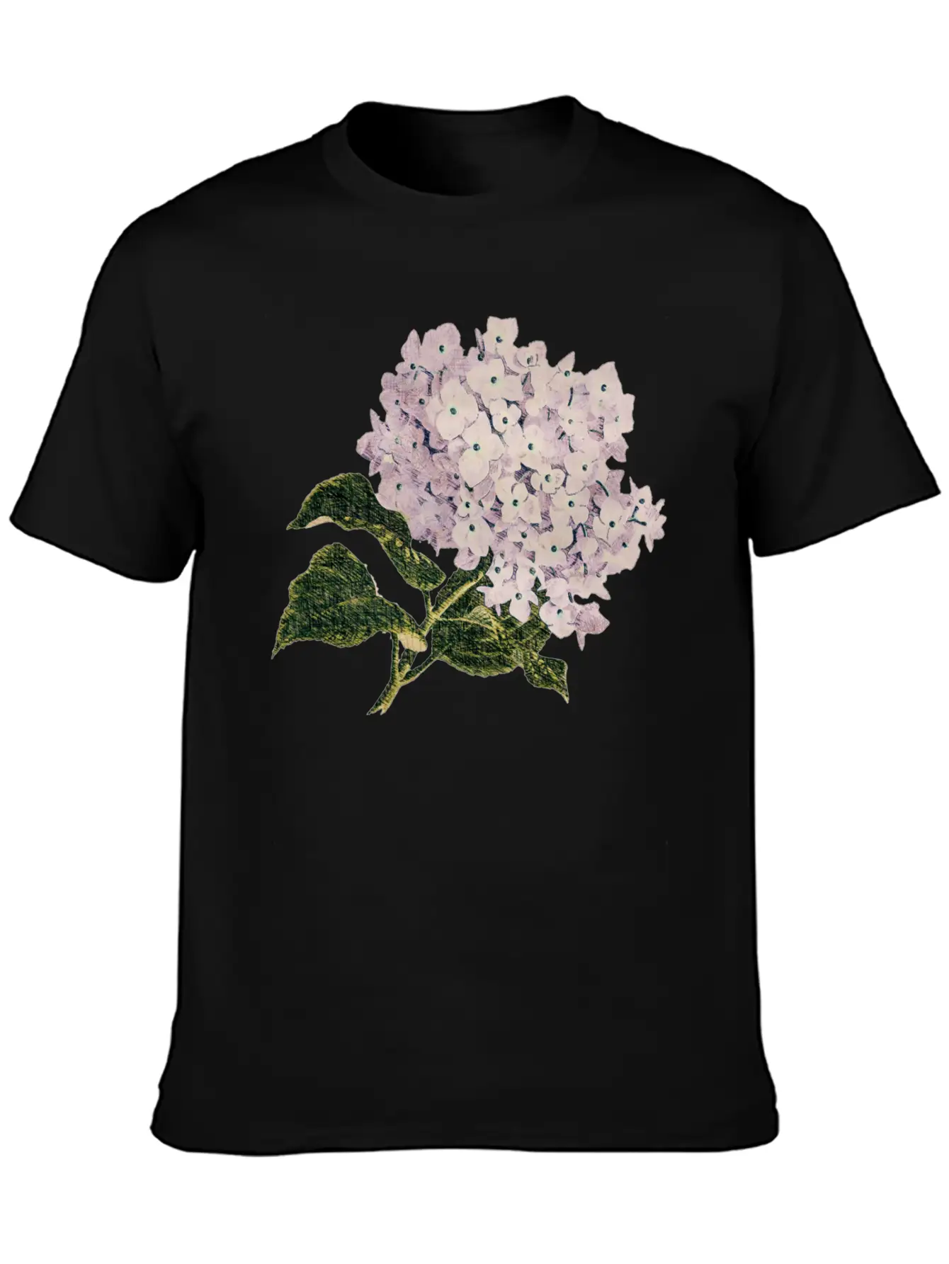 Pink Hortensia Vintage Breathable Graphic T-Shirt – Perfect For Casual Days