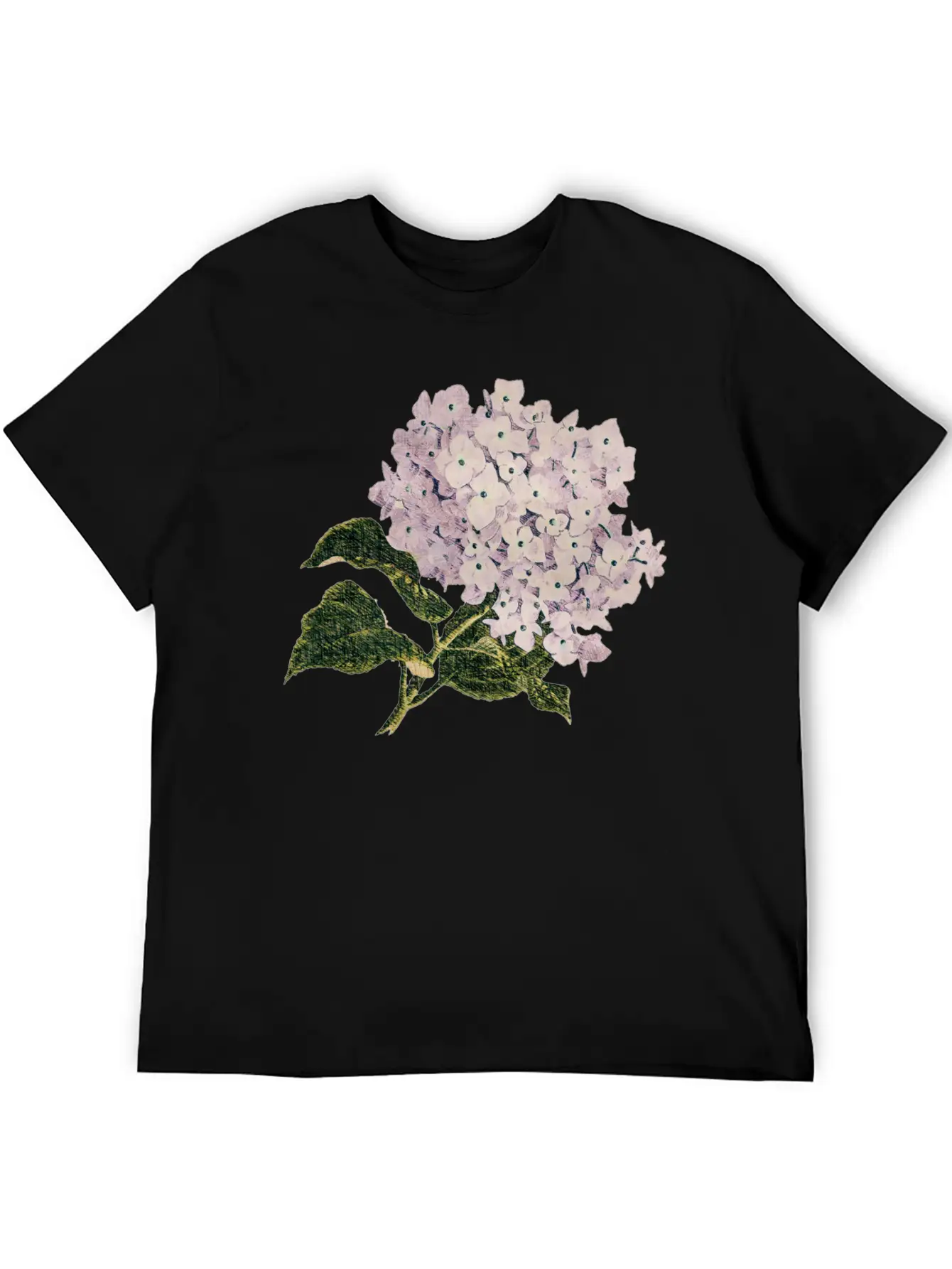 Pink Hortensia Vintage Breathable Graphic T-Shirt – Perfect For Casual Days