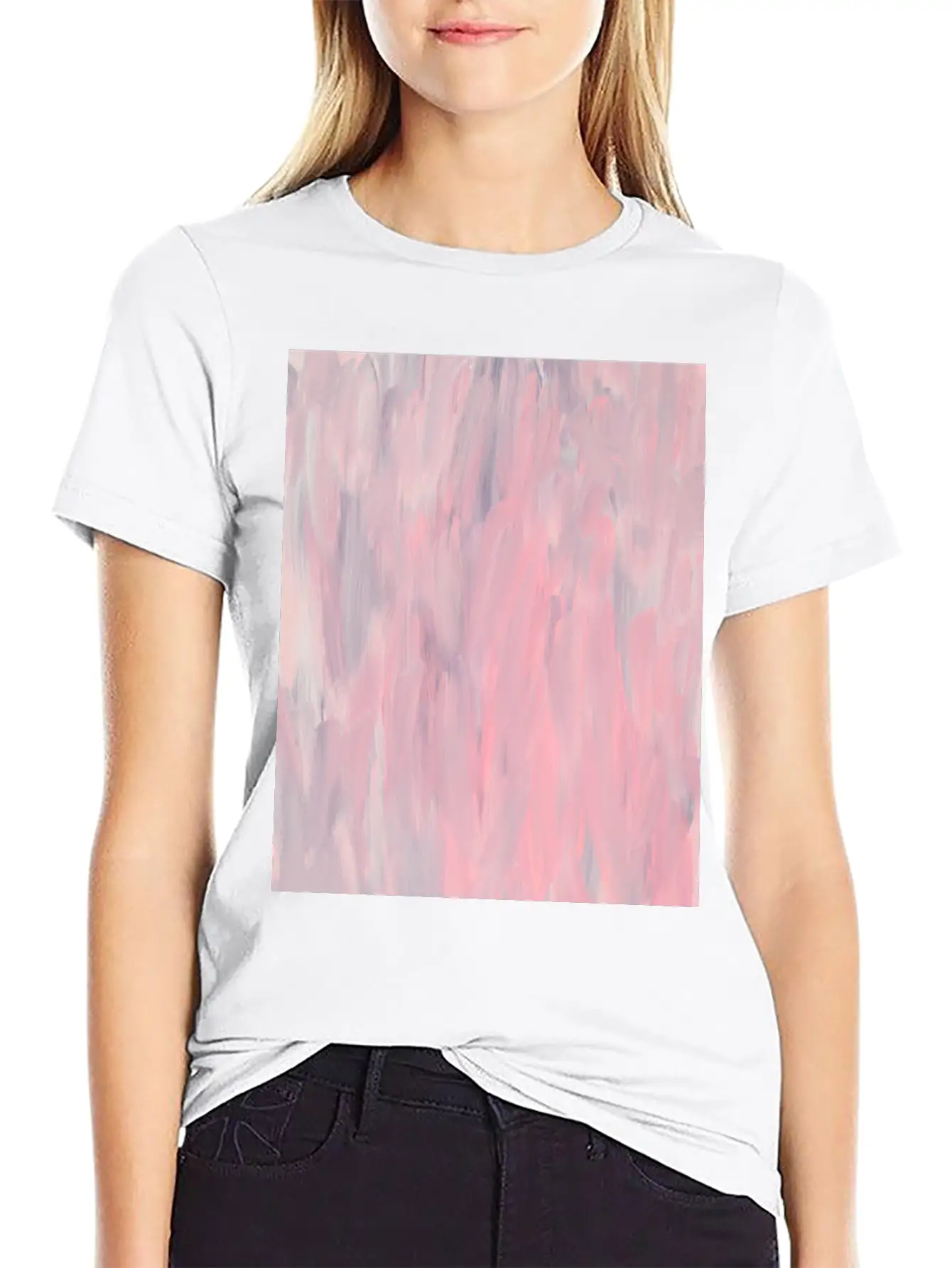 Pink Pastel Panting Simple Everyday Graphic Tee – Lightweight Summer Wear