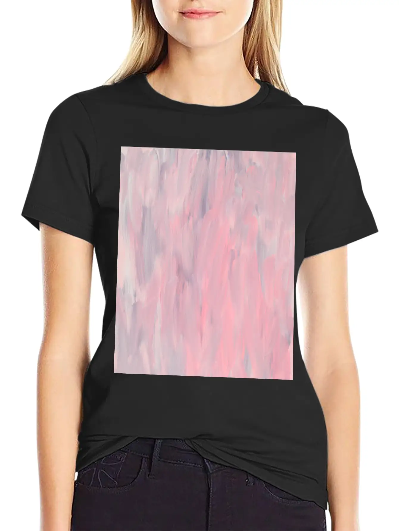 Pink Pastel Panting Simple Everyday Graphic Tee – Lightweight Summer Wear