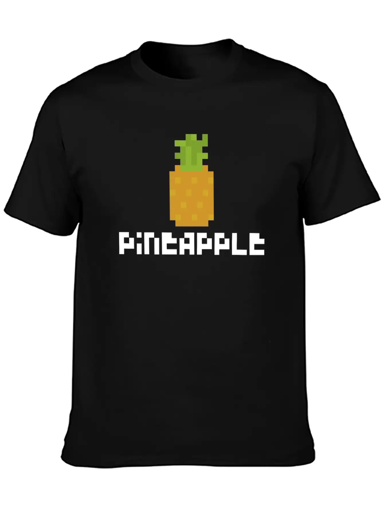 Pixel Pineapple Basic Graphic T-Shirt – Daily Comfort In Soft Cotton