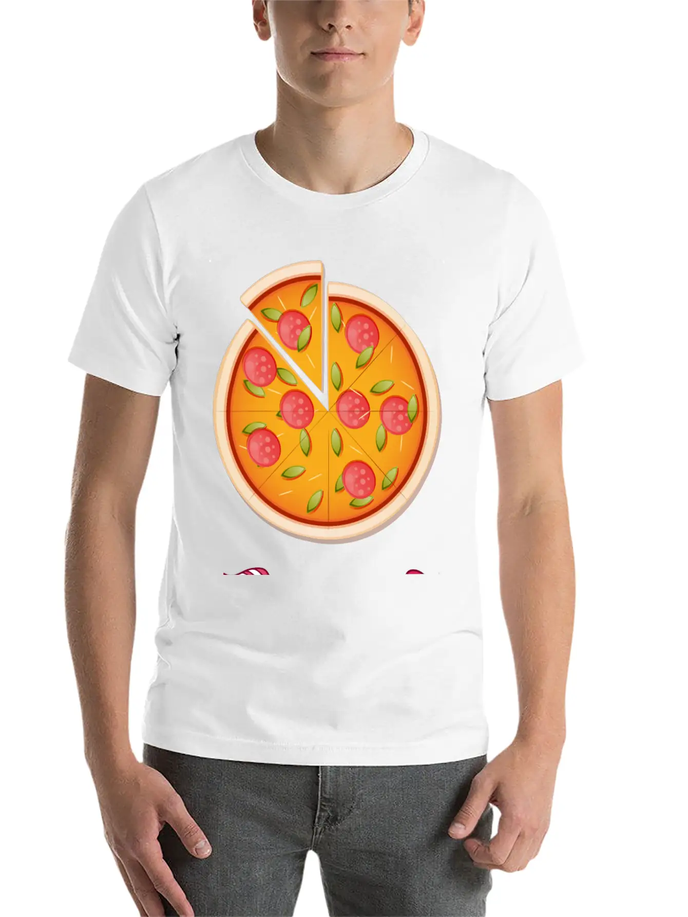 PIZZA Is My Valentine - Arrow Pointing Left Stylish Everyday T-Shirt – Unisex Basic Cotton Tee