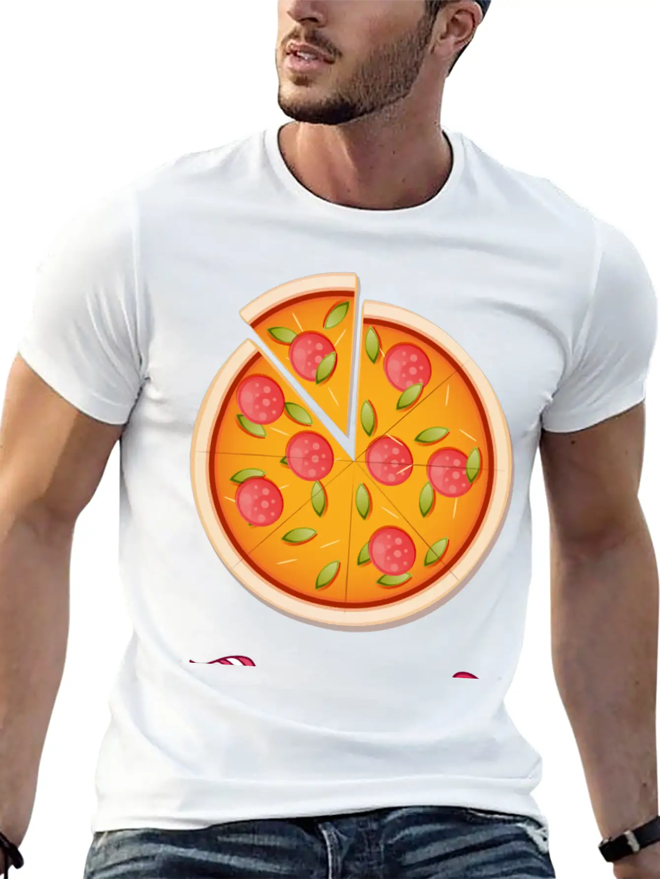 PIZZA Is My Valentine - Arrow Pointing Left Stylish Everyday T-Shirt – Unisex Basic Cotton Tee