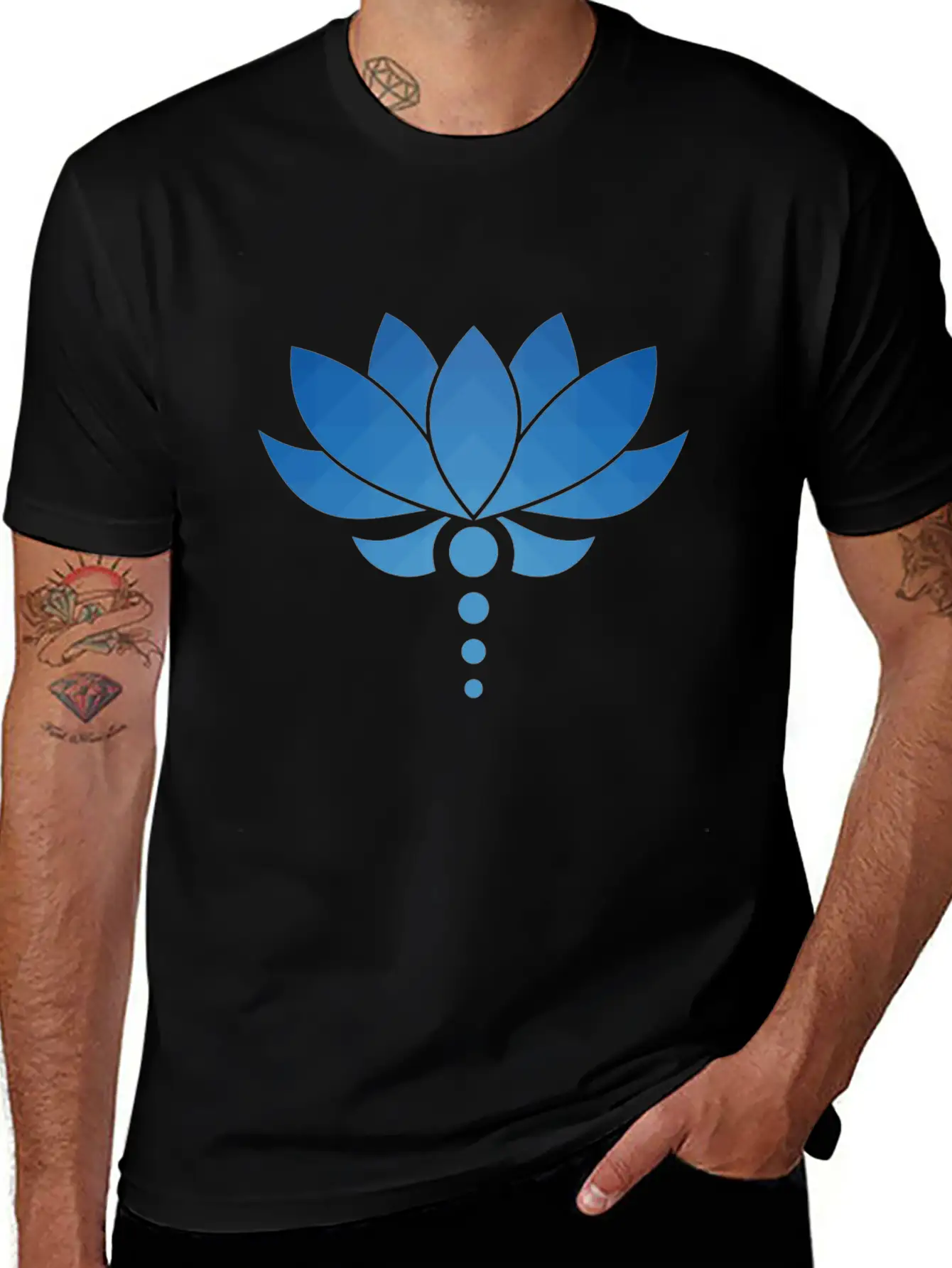 Plant - Flower - Blossom - Lotus - Polygon Basic Graphic T-Shirt – Daily Comfort In Soft Cotton