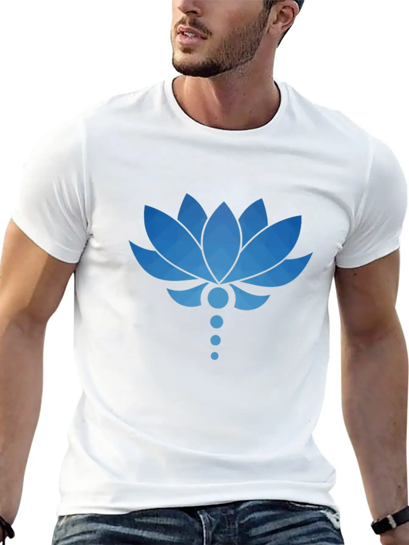 Plant - Flower - Blossom - Lotus - Polygon Basic Graphic T-Shirt – Daily Comfort In Soft Cotton