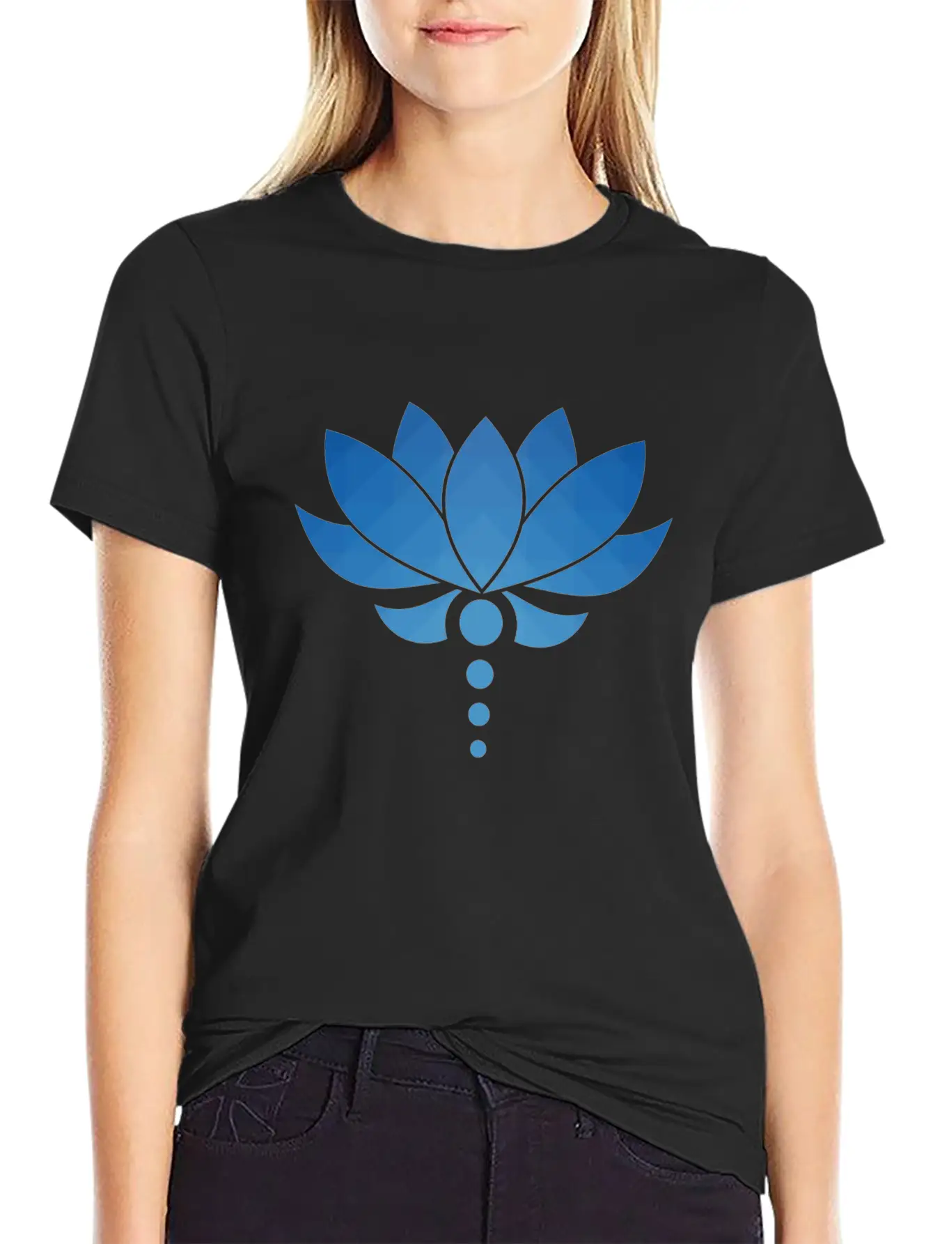 Plant - Flower - Blossom - Lotus - Polygon Basic Graphic T-Shirt – Daily Comfort In Soft Cotton