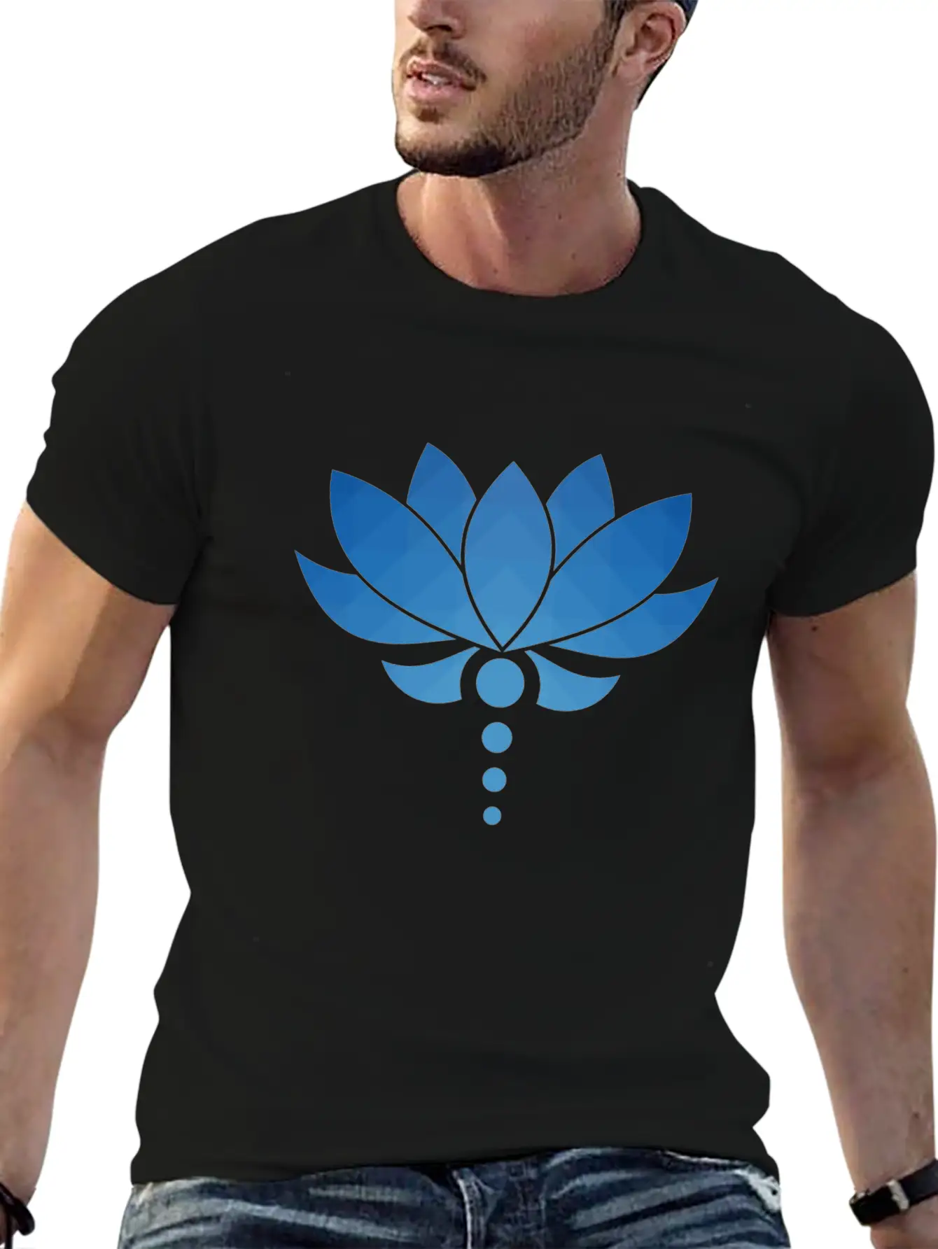 Plant - Flower - Blossom - Lotus - Polygon Basic Graphic T-Shirt – Daily Comfort In Soft Cotton