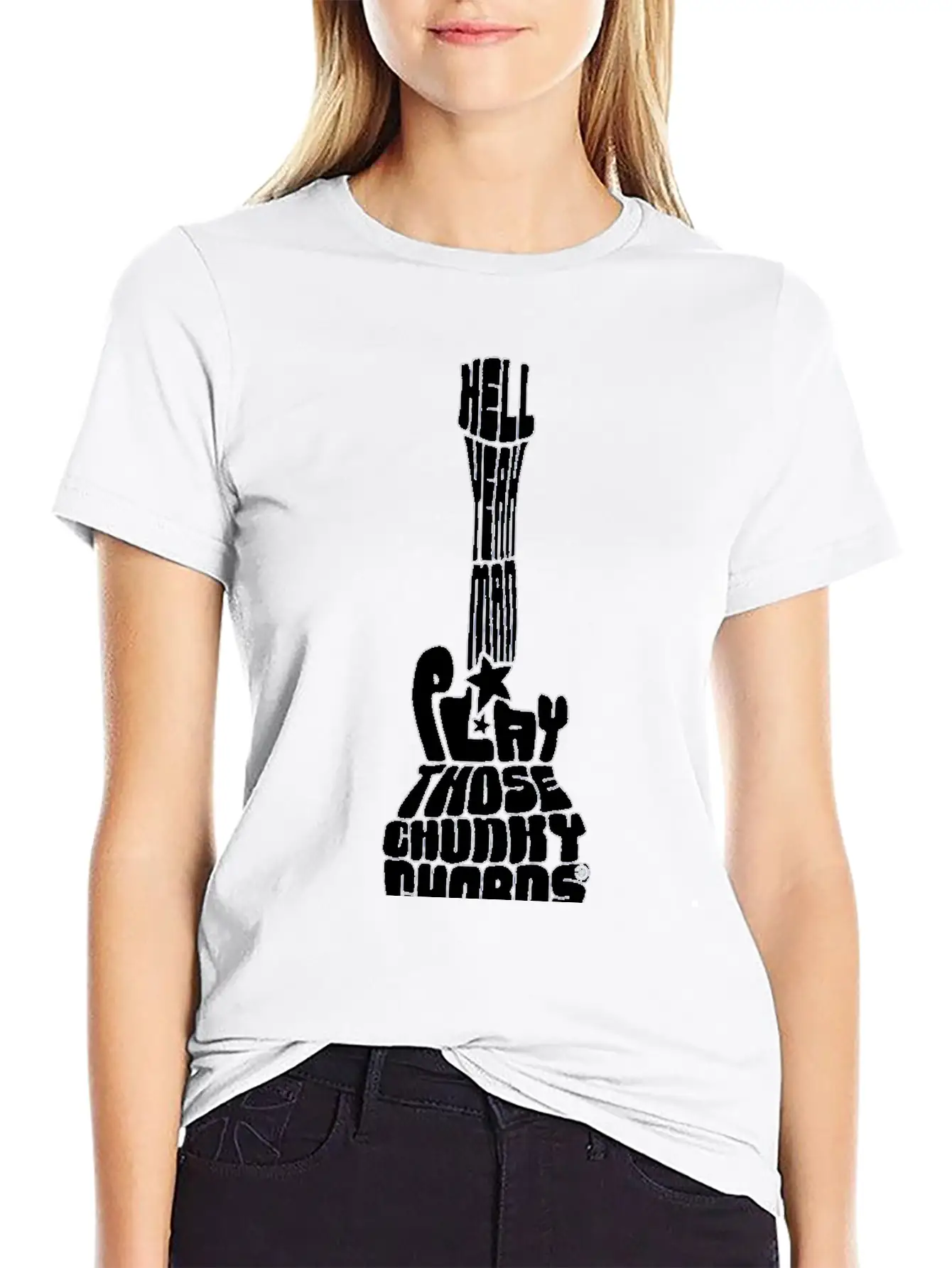 Play Those Chunky Chords White Relaxed Everyday Tee – Lightweight And Durable Cotton