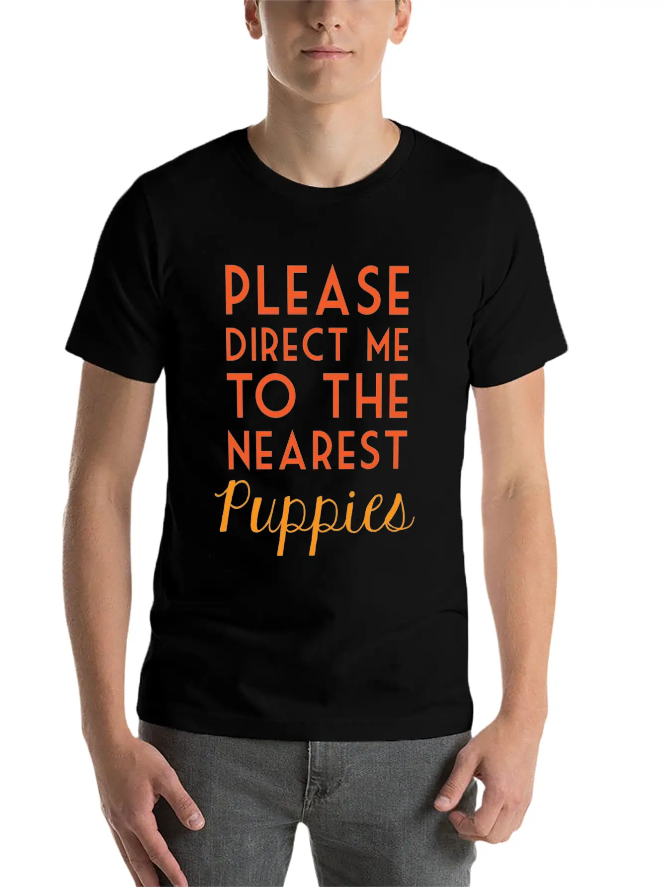Please Direct Me To The Nearest Puppies Basic Graphic T-Shirt – Daily Comfort In Soft Cotton