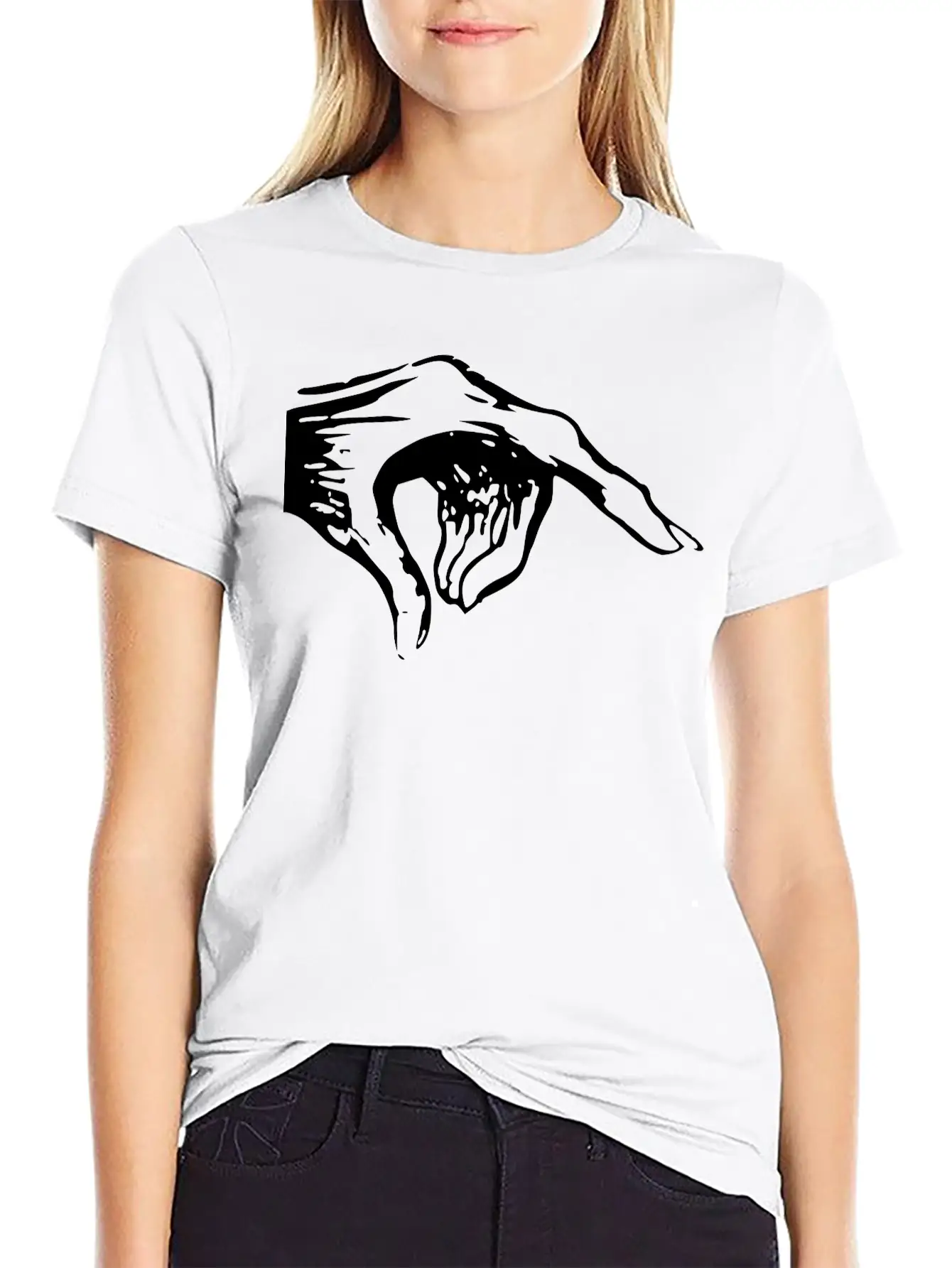 Pointing Monster Hand Basic Graphic T-Shirt – Daily Comfort In Soft Cotton