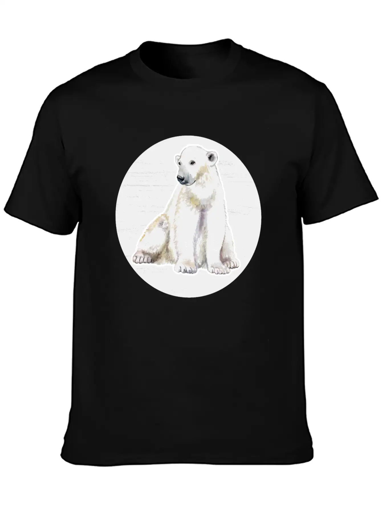 Polar Bear Watercolor Drawing Basic Graphic T-Shirt – Daily Comfort In Soft Cotton