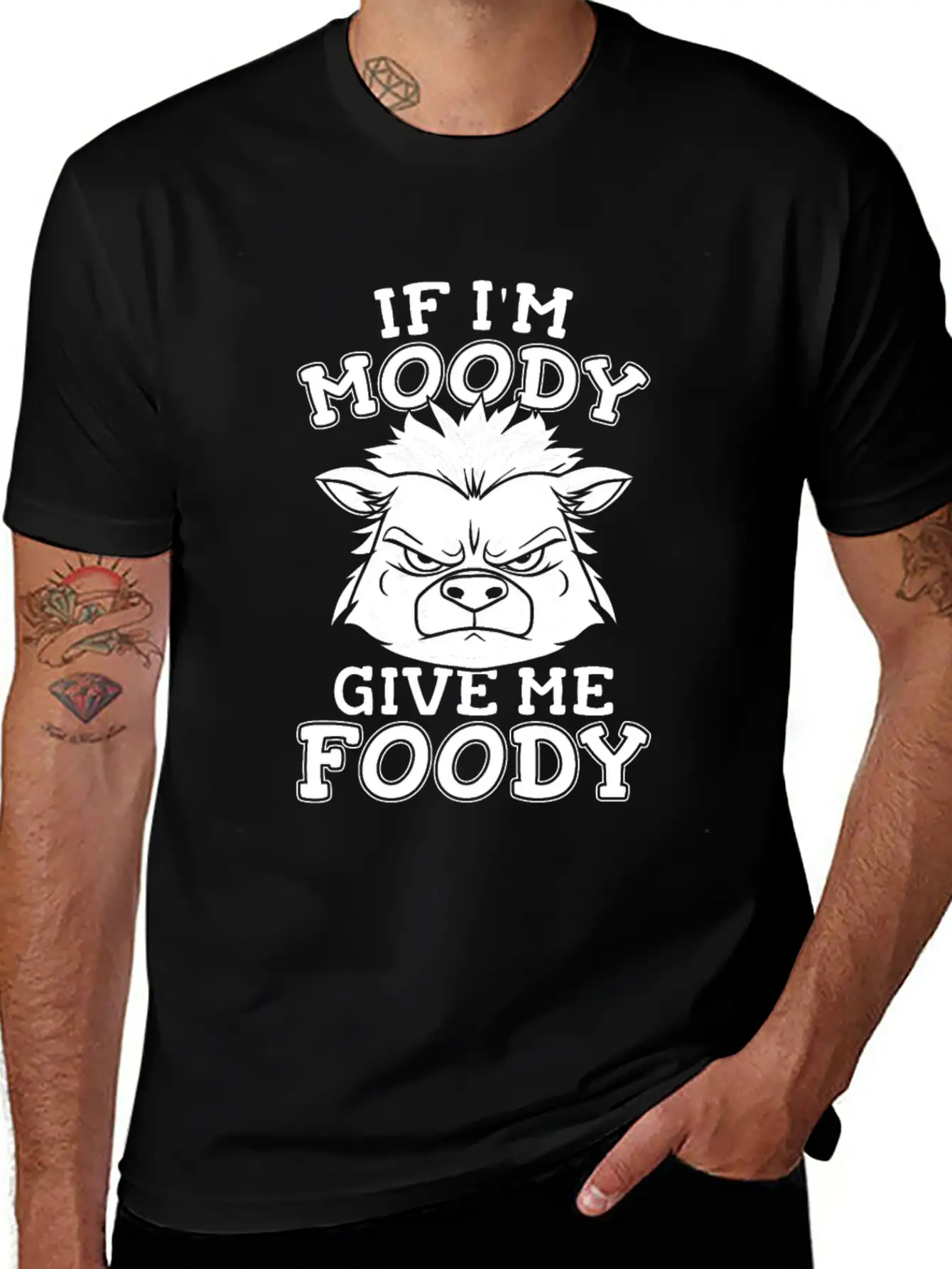 Porcupine Funny If Im Moody Give Me Foody Unisex Casual T-Shirt – Clean Design For Daily Comfort