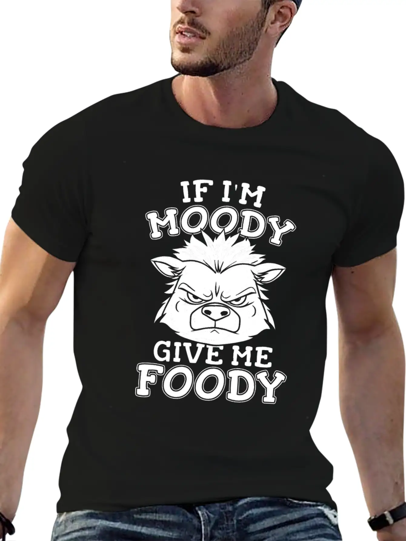 Porcupine Funny If Im Moody Give Me Foody Unisex Casual T-Shirt – Clean Design For Daily Comfort