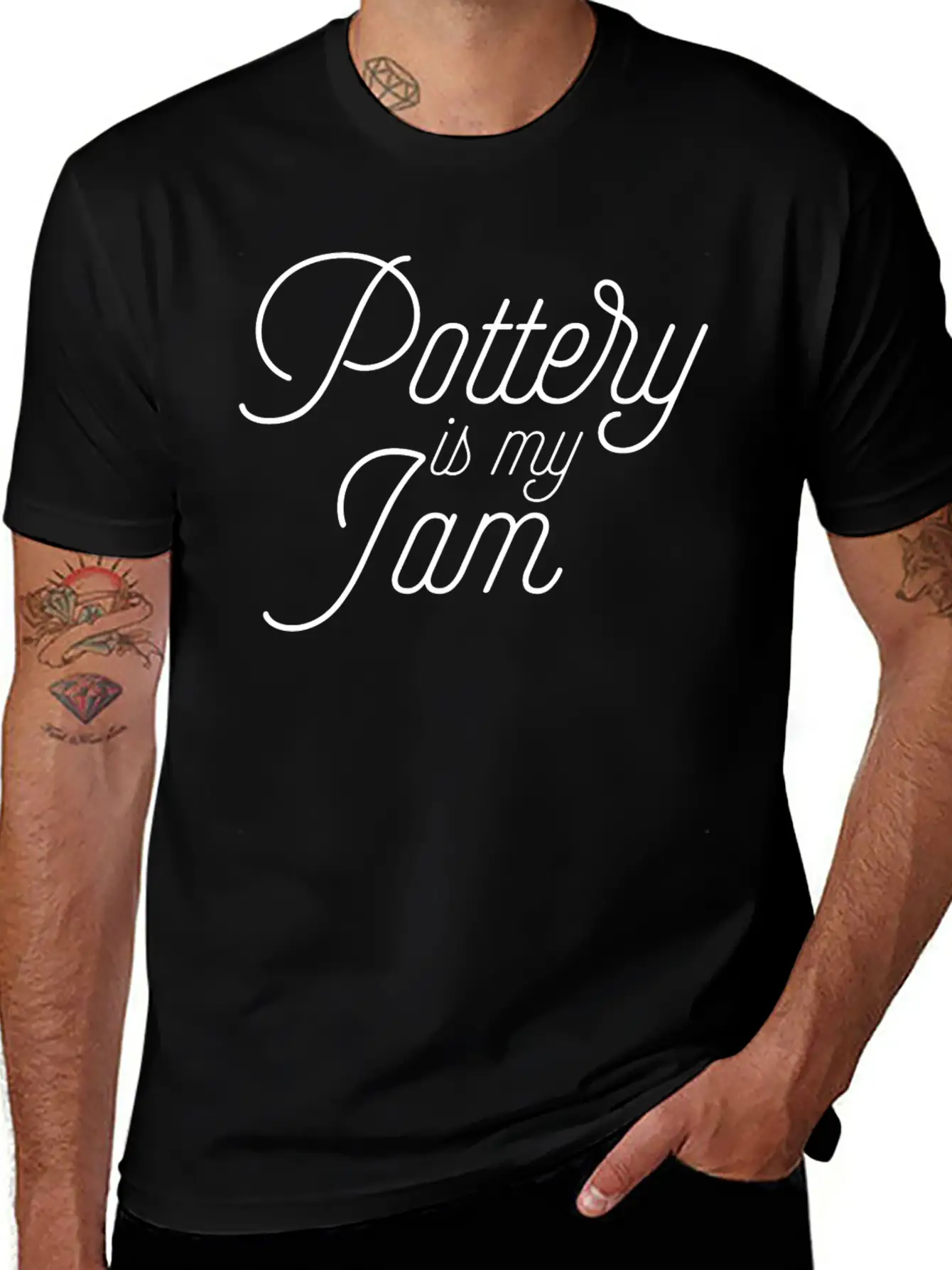 Pottery Is My Jam Pottery Gift Clay Artist Stylish Everyday T-Shirt – Unisex Basic Cotton Tee