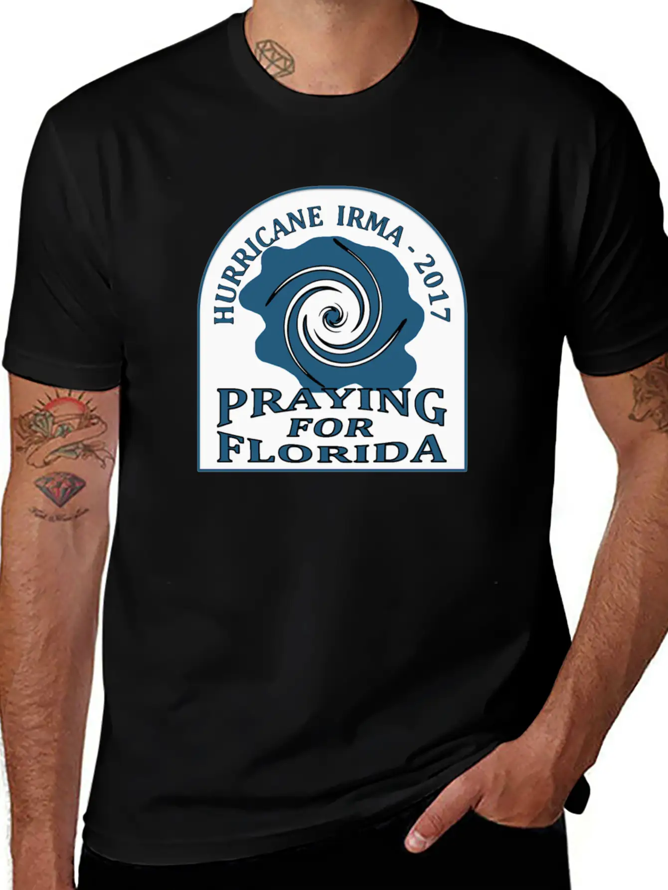 Praying For Florida Hurricane Irma 2017 Basic Graphic T-Shirt – Daily Comfort In Soft Cotton