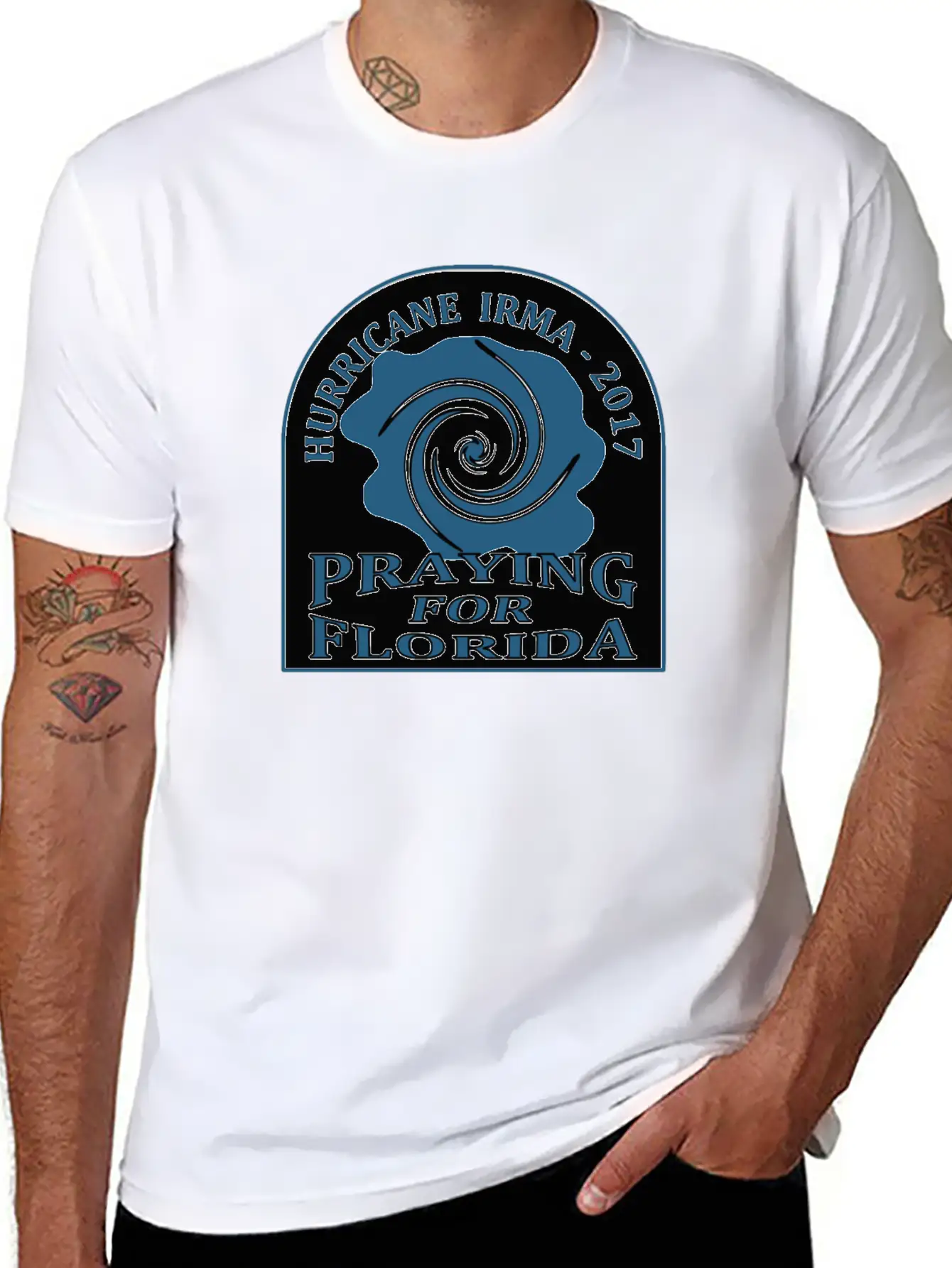 Praying For Florida Hurricane Irma 2017 Basic Graphic T-Shirt – Daily Comfort In Soft Cotton