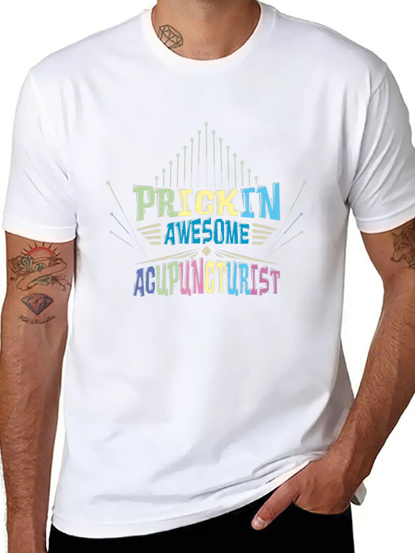 Prickin Awesome Acupuncturist Simple Everyday Graphic Tee – Lightweight Summer Wear