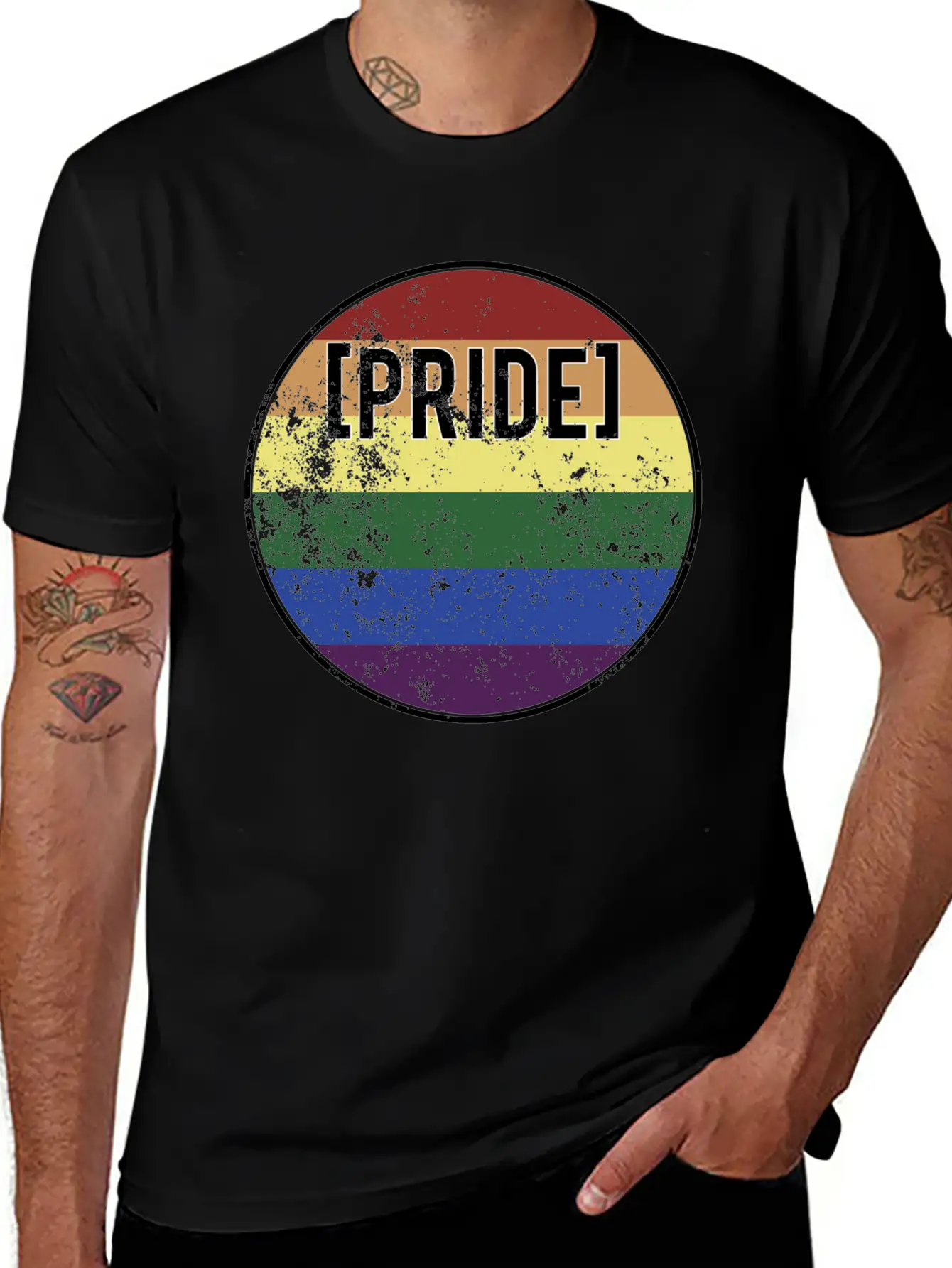 Pride Distressed Stylish Everyday T-Shirt – Unisex Basic Cotton Tee
