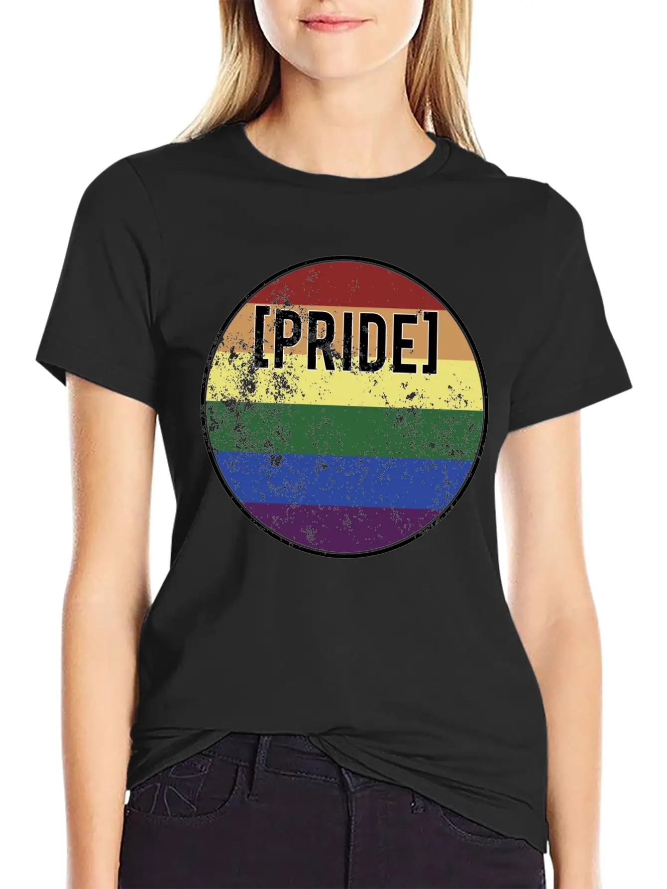 Pride Distressed Stylish Everyday T-Shirt – Unisex Basic Cotton Tee