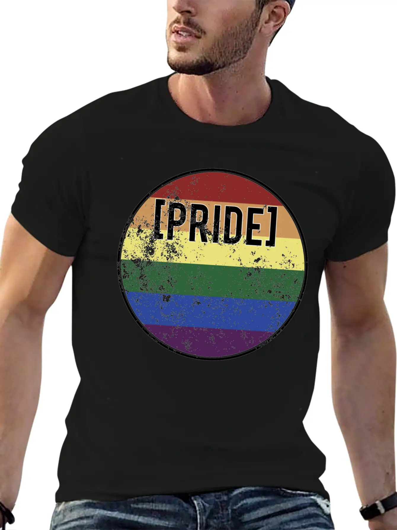Pride Distressed Stylish Everyday T-Shirt – Unisex Basic Cotton Tee
