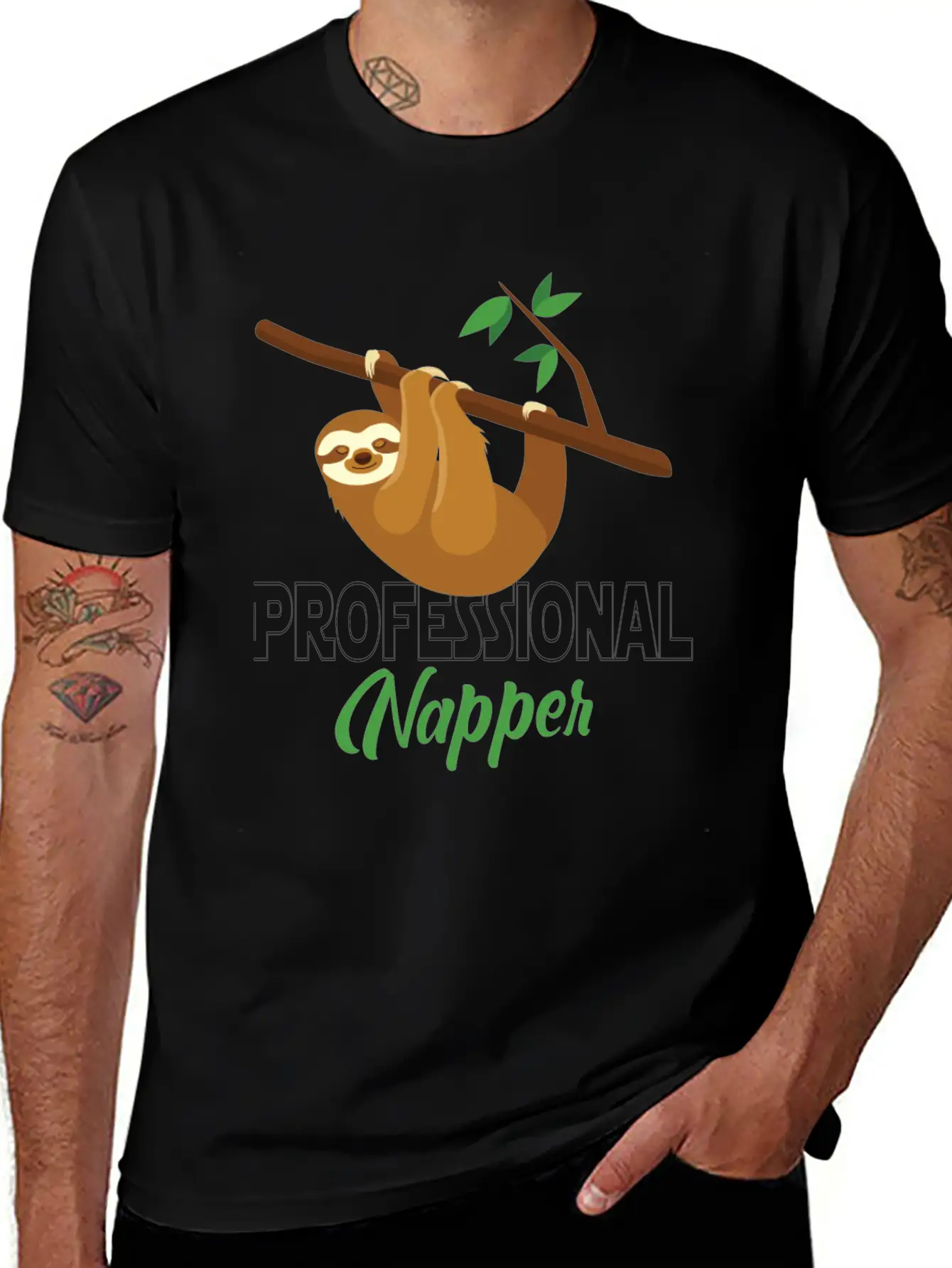Professional Napper Sloth Sloth Sleep Basic Graphic T-Shirt – Daily Comfort In Soft Cotton