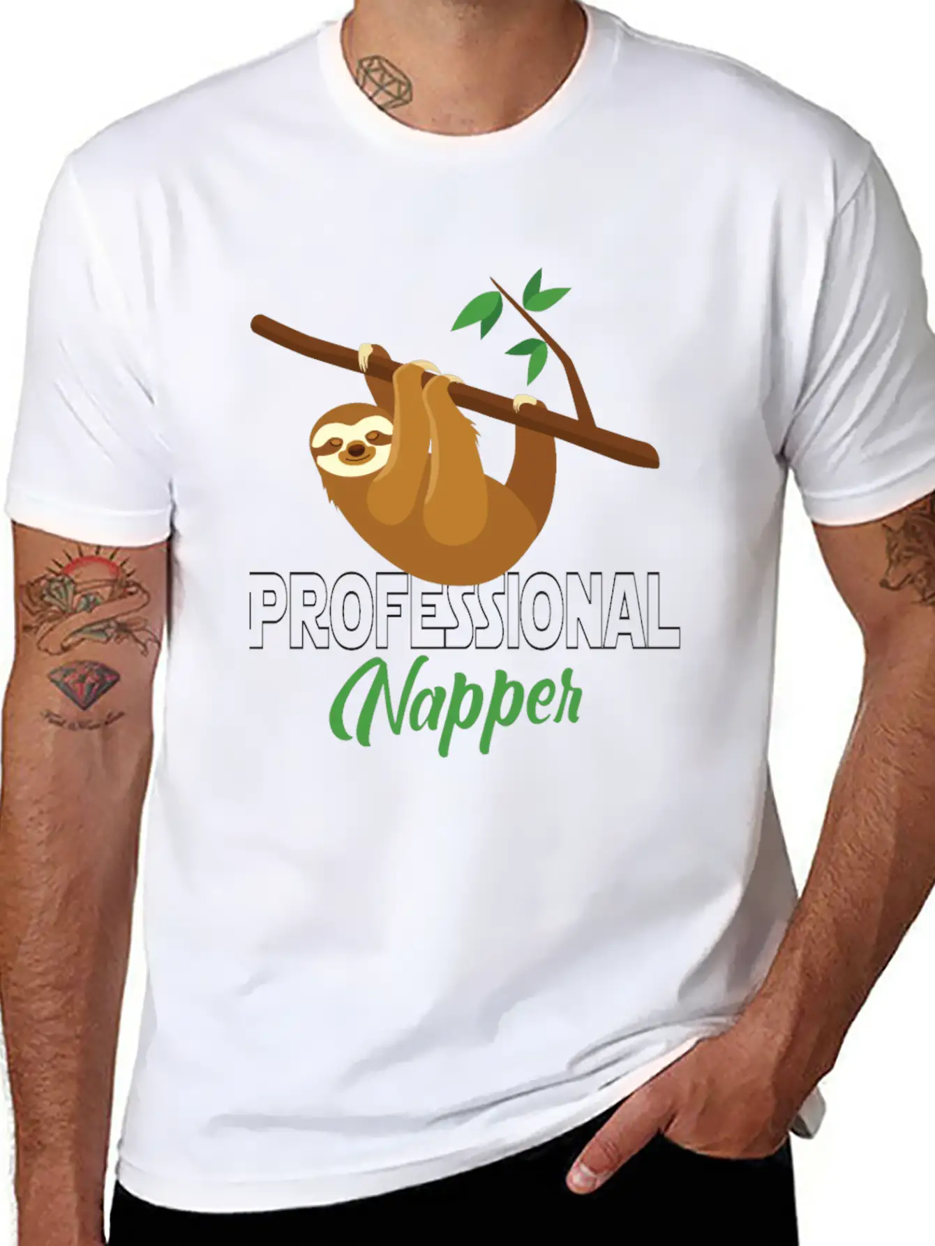 Professional Napper Sloth Sloth Sleep Basic Graphic T-Shirt – Daily Comfort In Soft Cotton