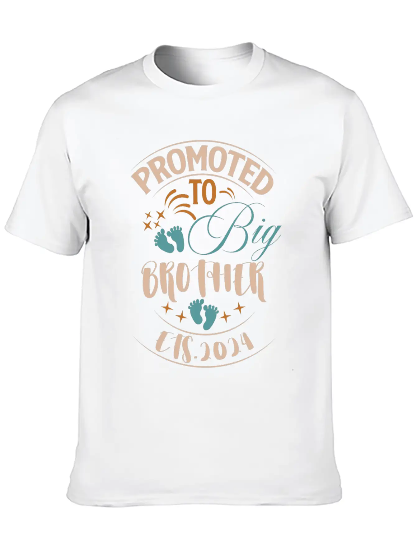 Promoted To Big Brother Est. 2024 For Pregnancy Or Stylish Everyday T-Shirt – Unisex Basic Cotton Tee