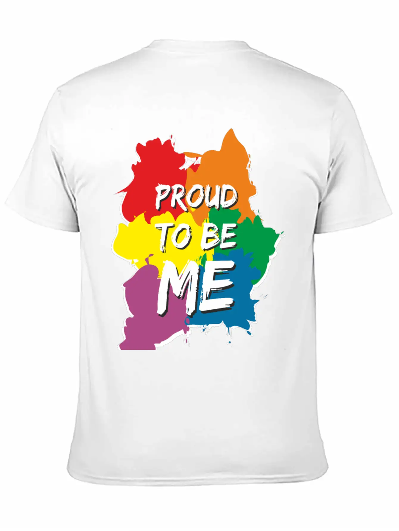 Proud LGBT Rainbow Splash, Gay Pride Stylish Everyday T-Shirt – Unisex Basic Cotton Tee