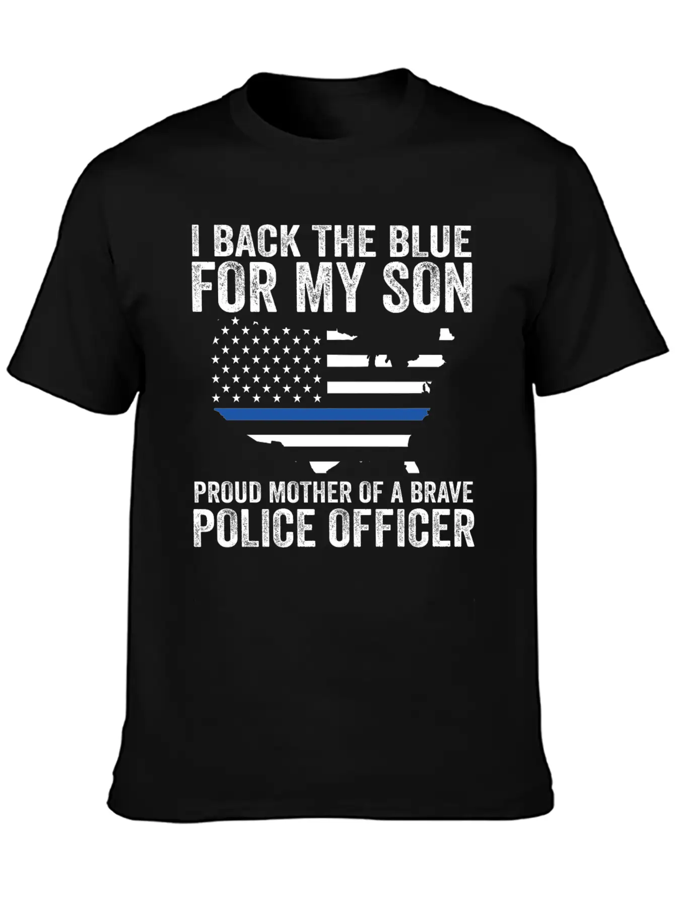 Proud Mother Of A Brave Police Officer Shirts! Lightweight Cotton T-Shirt – Daily Comfort Graphic Shirt