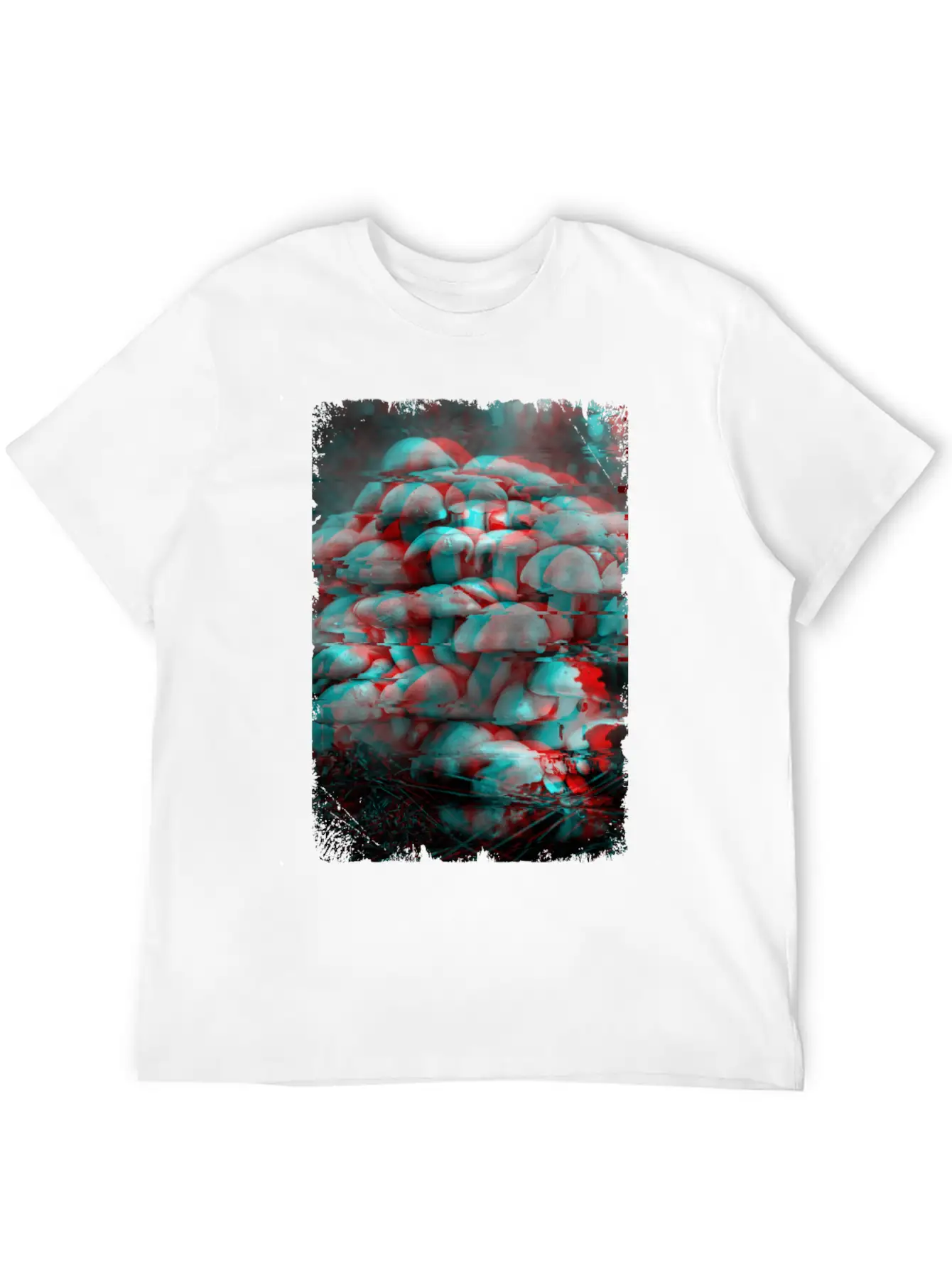 Psychedelic Fungi Vaporwave Crazy Mind Mushrooms Stylish Everyday T-Shirt – Unisex Basic Cotton Tee