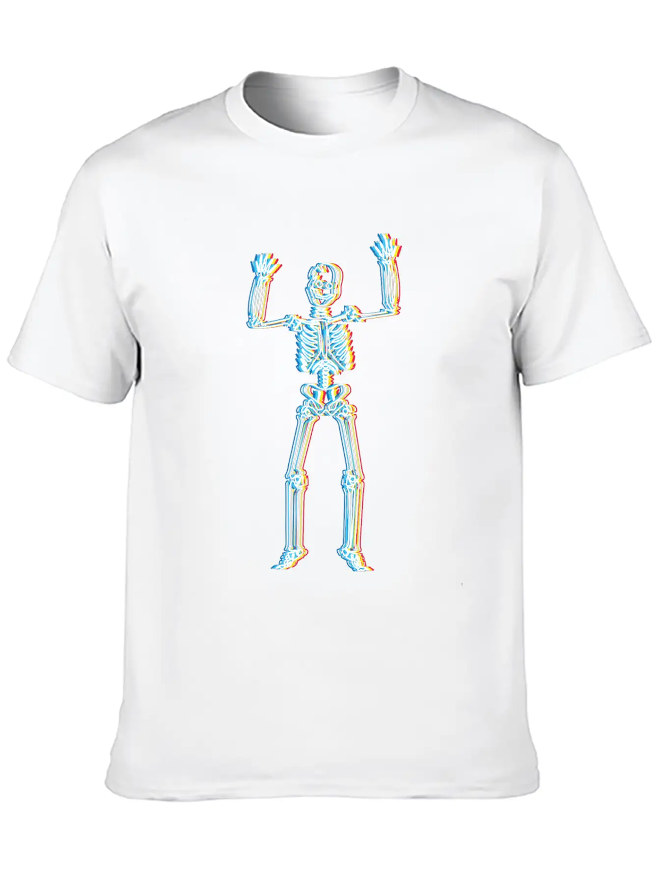 Psychedelic Skeleton Simple Halloween Costume Unisex Casual T-Shirt – Clean Design For Daily Comfort