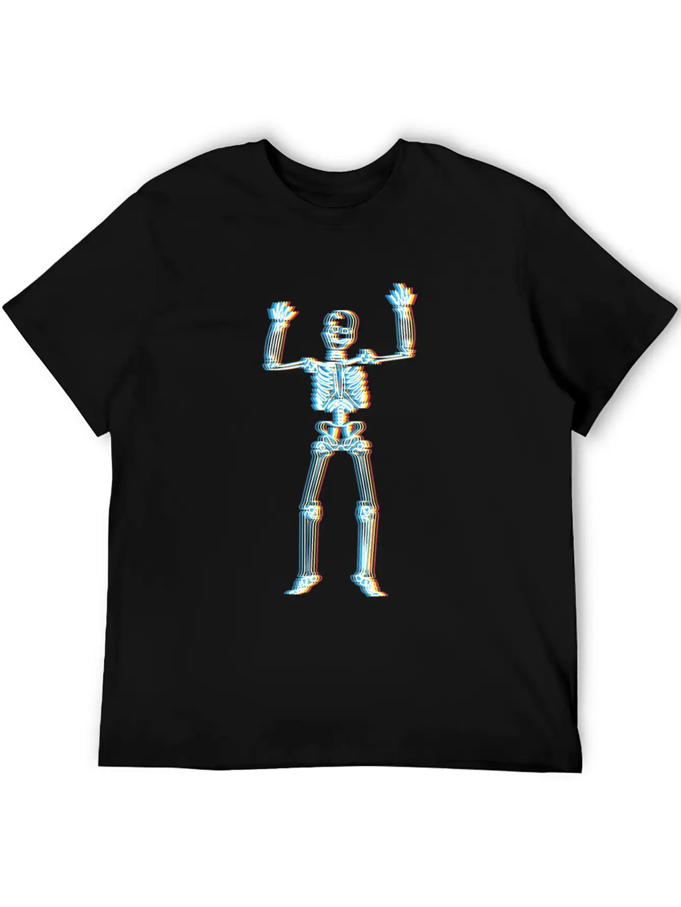 Psychedelic Skeleton Simple Halloween Costume Unisex Casual T-Shirt – Clean Design For Daily Comfort