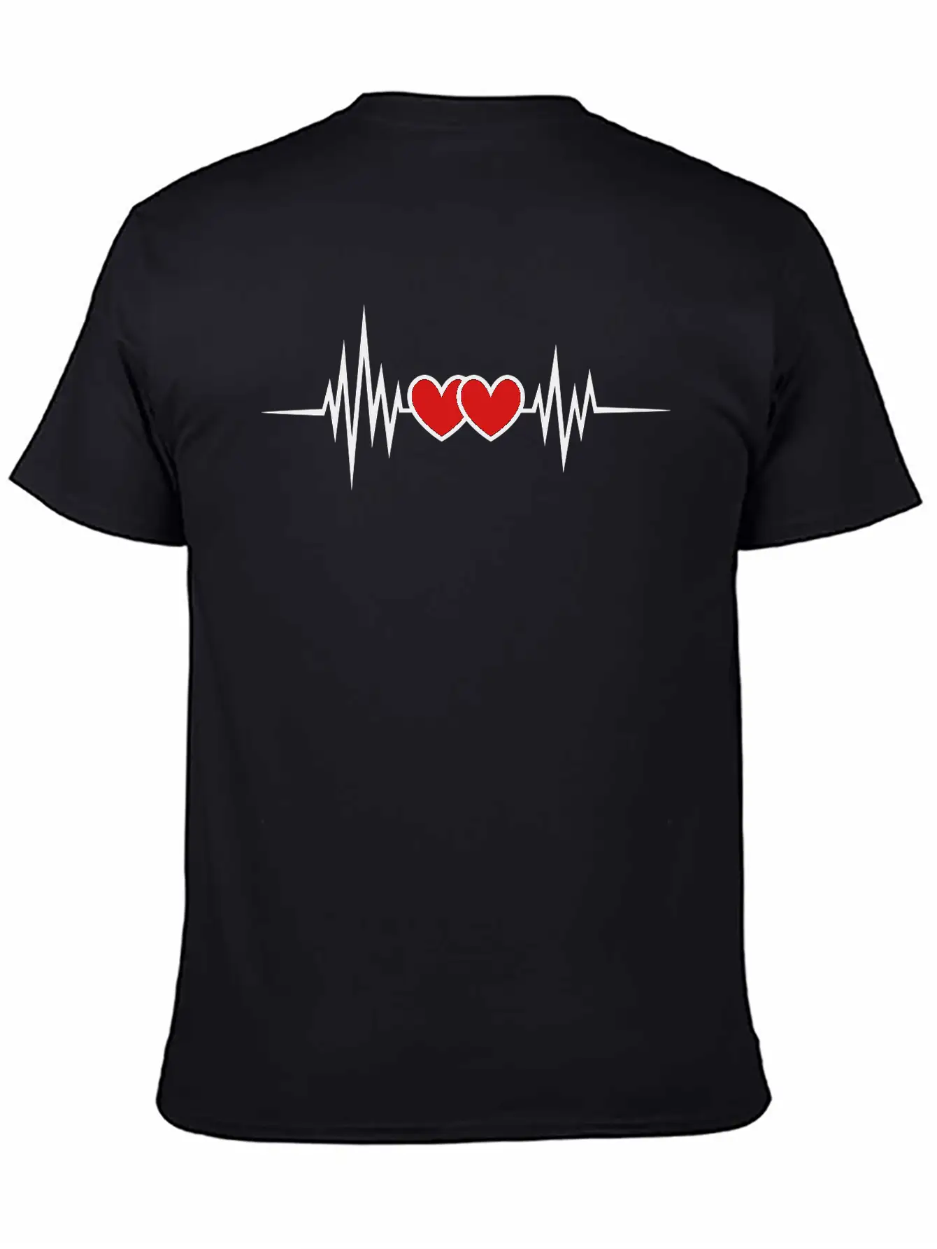 Pulse Heartbeat, Rate, Frequency, Double Heart, Stylish Everyday T-Shirt – Unisex Basic Cotton Tee