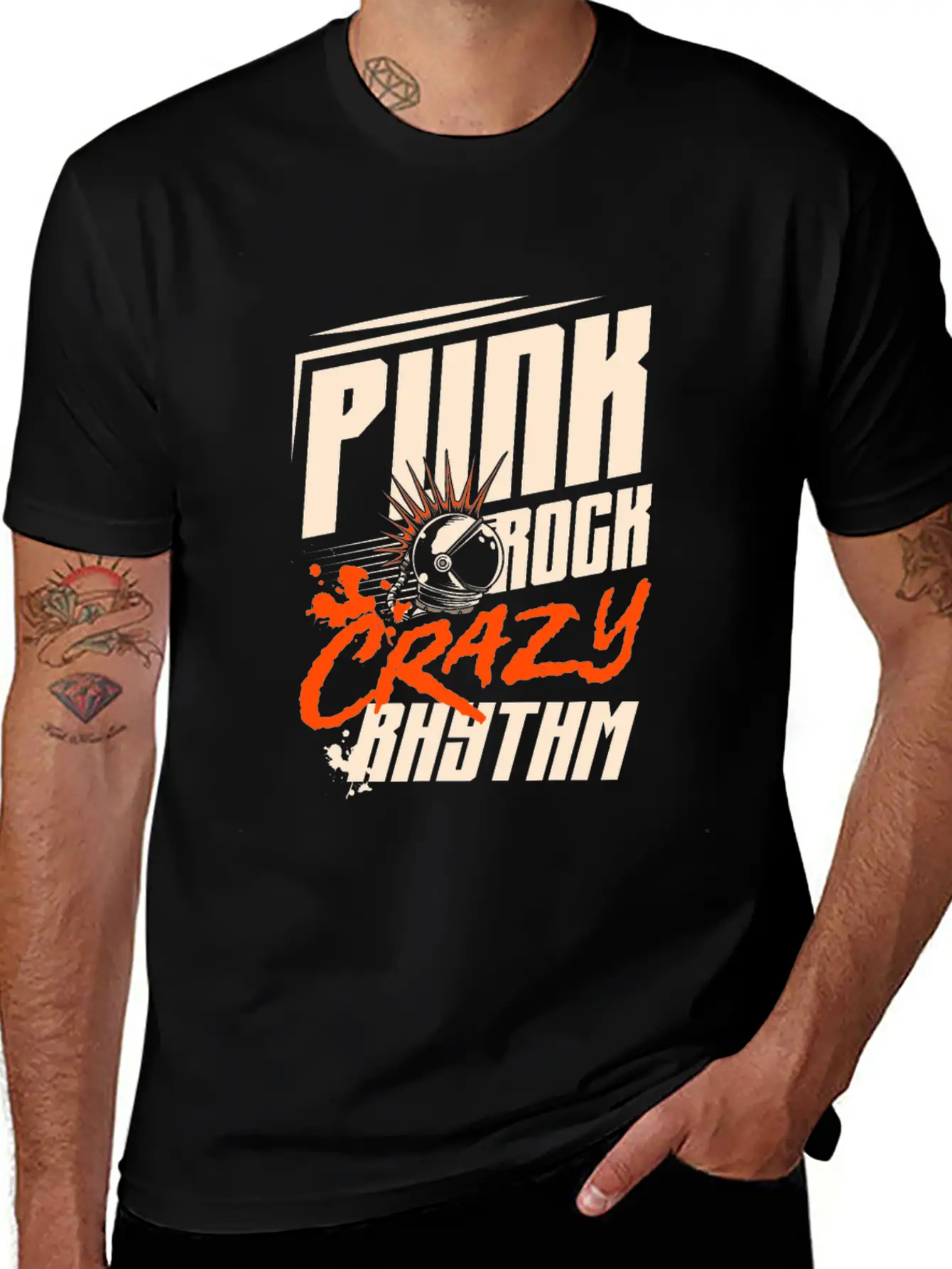 Punk Rock Crazy Rhythm Musician Emo Punk Music Basic Graphic T-Shirt – Daily Comfort In Soft Cotton