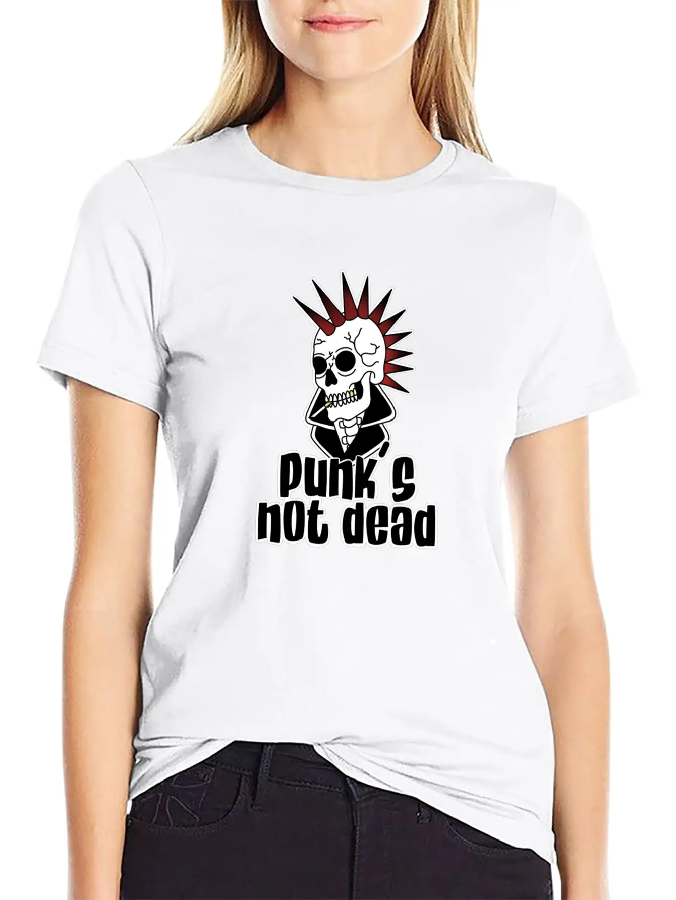 Punk's Not Dead Skull Old School Basic Graphic T-Shirt – Daily Comfort In Soft Cotton