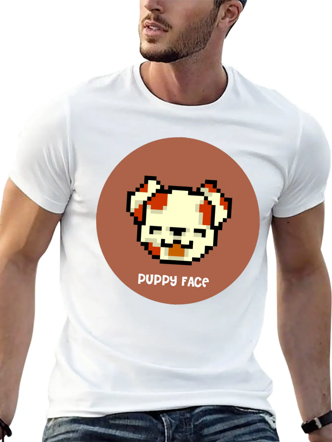 PUPPY FACE Relaxed Everyday Tee – Lightweight And Durable Cotton