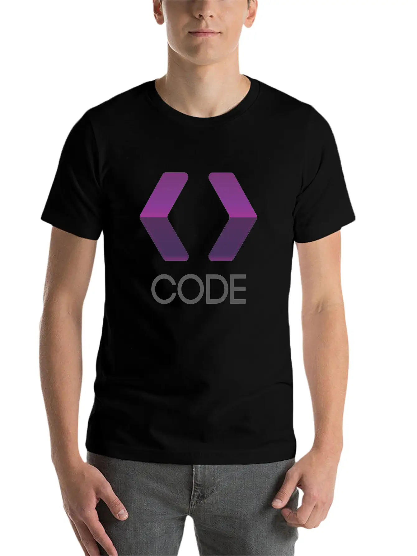 Purple Arrows Shape Code Basic Graphic T-Shirt – Daily Comfort In Soft Cotton