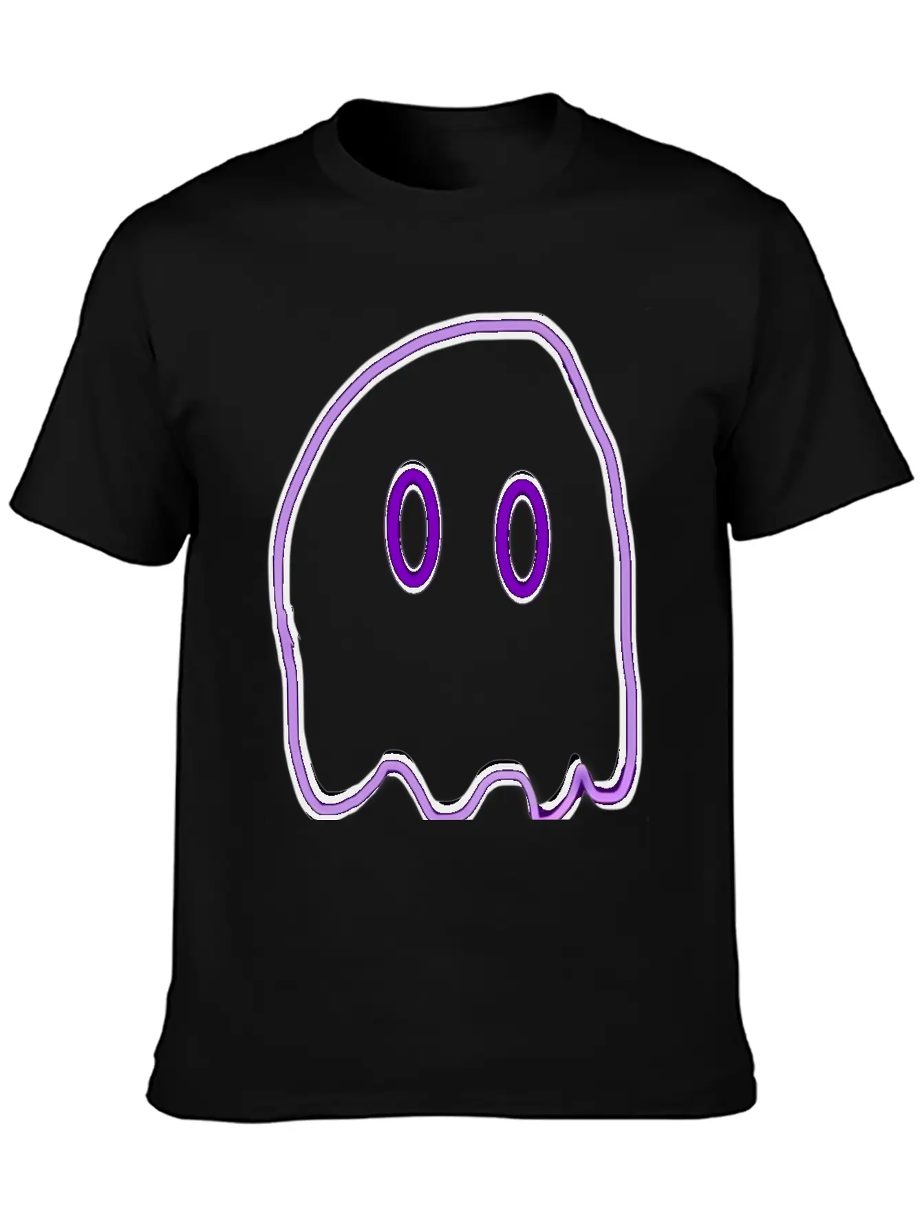 Purple Neon Ghost Basic Graphic T-Shirt – Daily Comfort In Soft Cotton