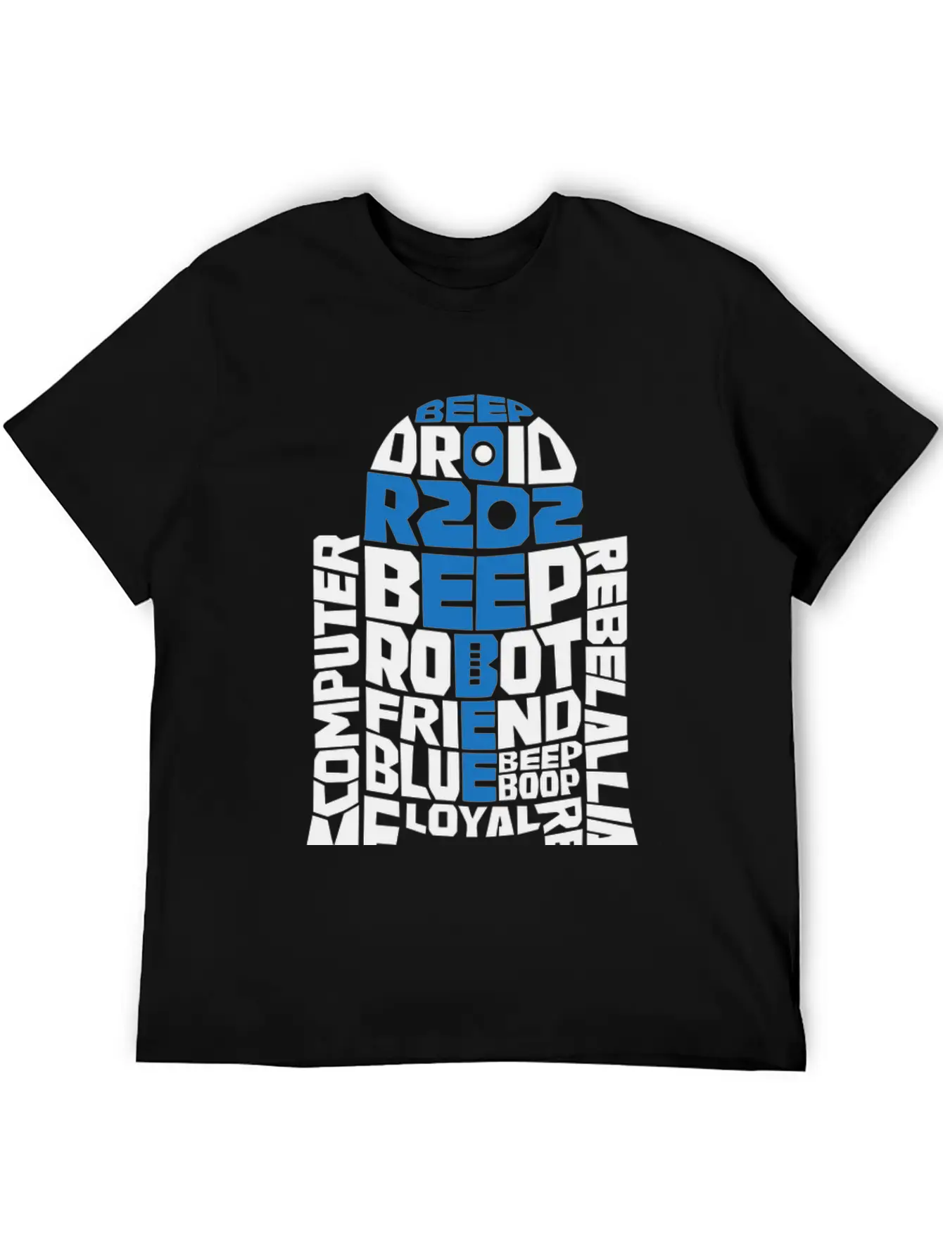R2D2 Typography Classic Crew Neck Graphic Tee – Everyday Minimal Look