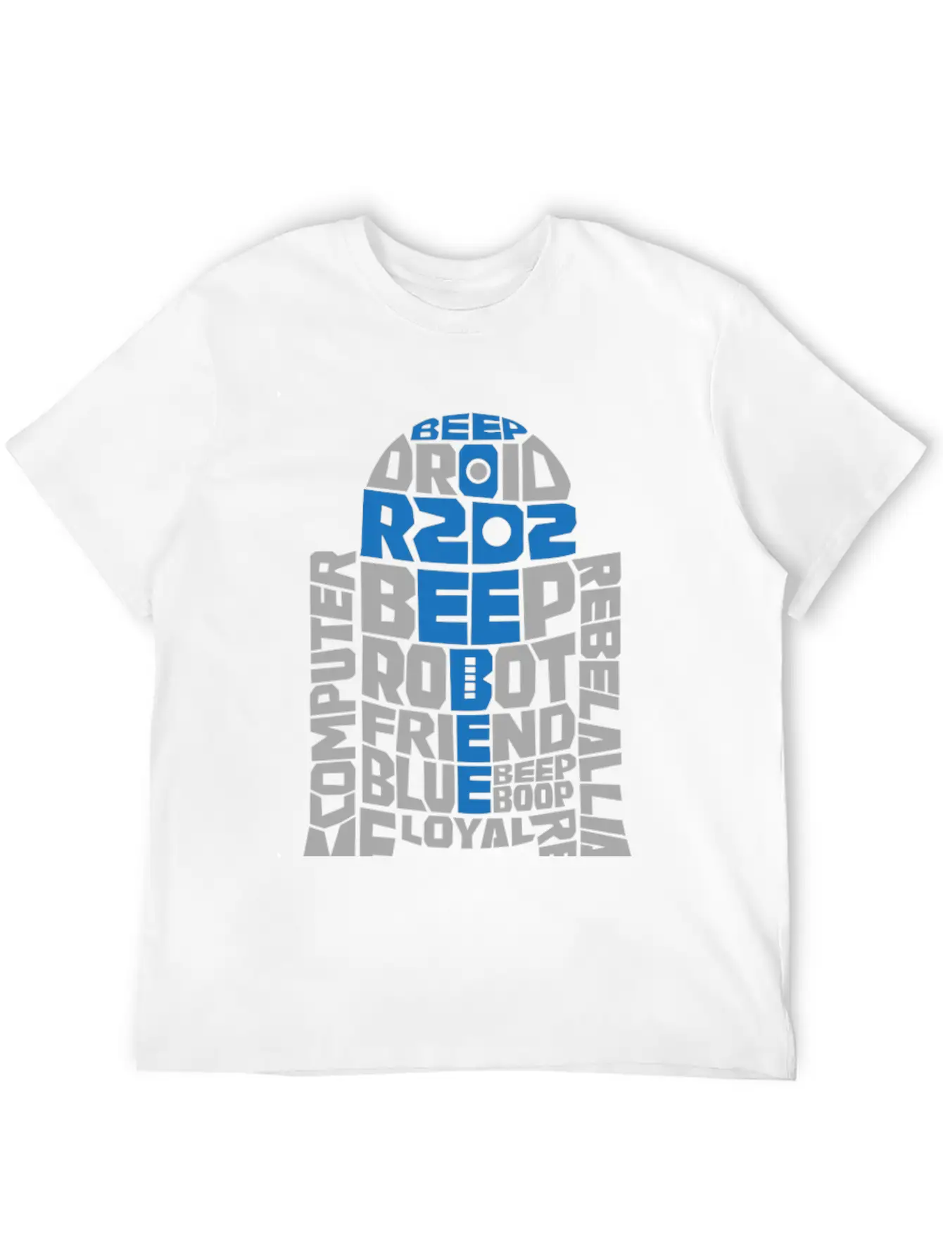 R2D2 Typography Classic Crew Neck Graphic Tee – Everyday Minimal Look