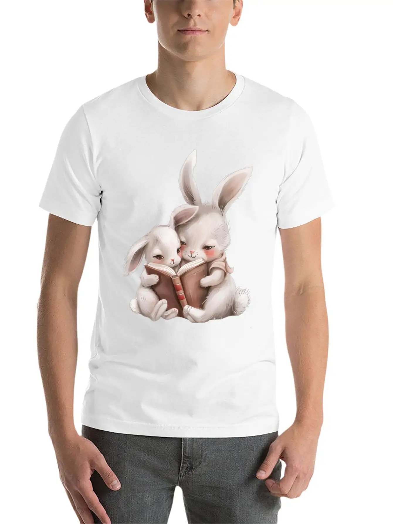 Rabbit Family. Basic Graphic T-Shirt – Daily Comfort In Soft Cotton