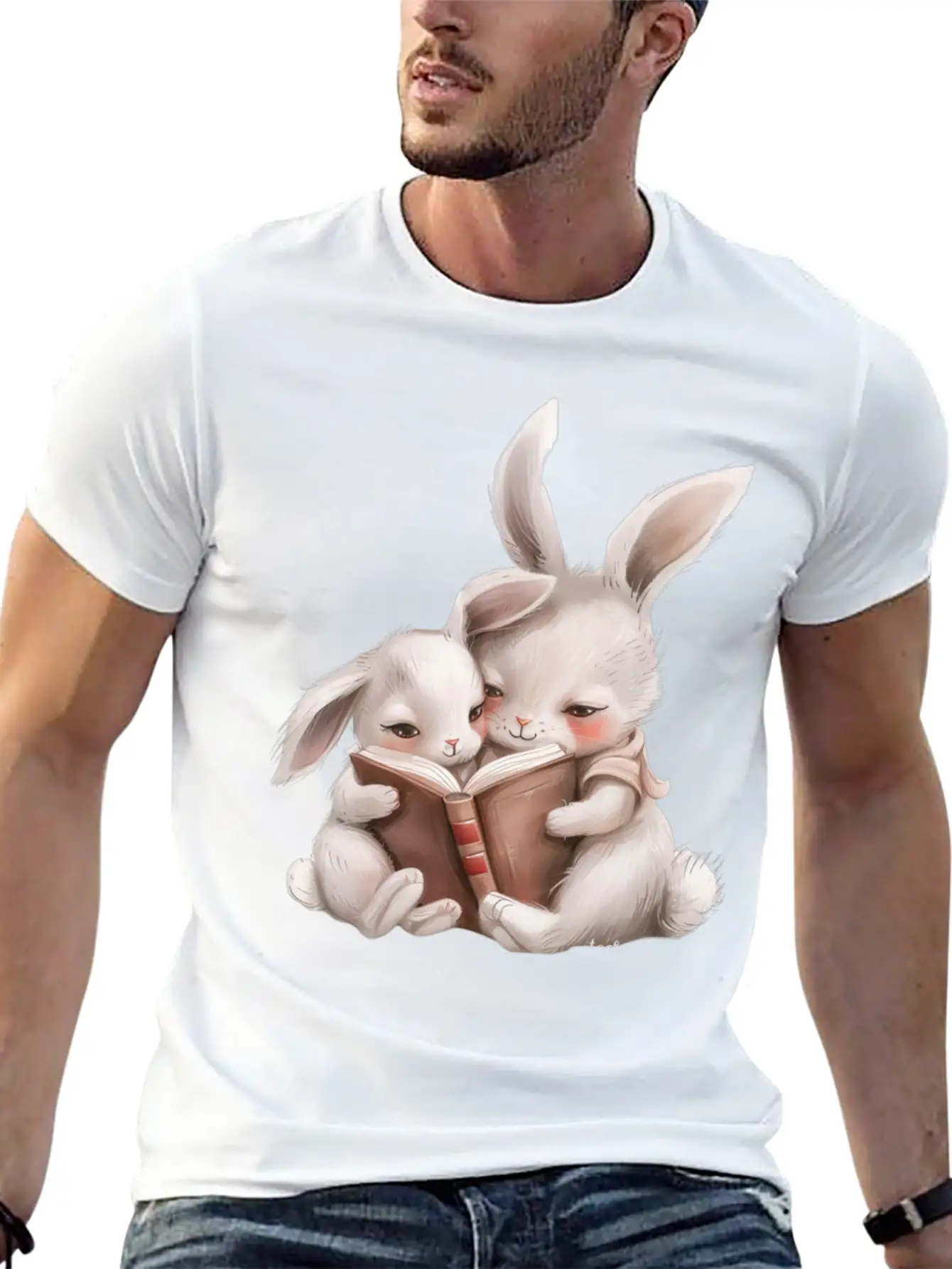 Rabbit Family. Basic Graphic T-Shirt – Daily Comfort In Soft Cotton
