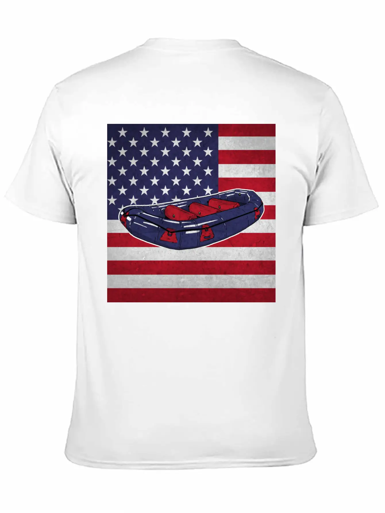 Rafting Rafter Us Flag Stylish Everyday T-Shirt – Unisex Basic Cotton Tee