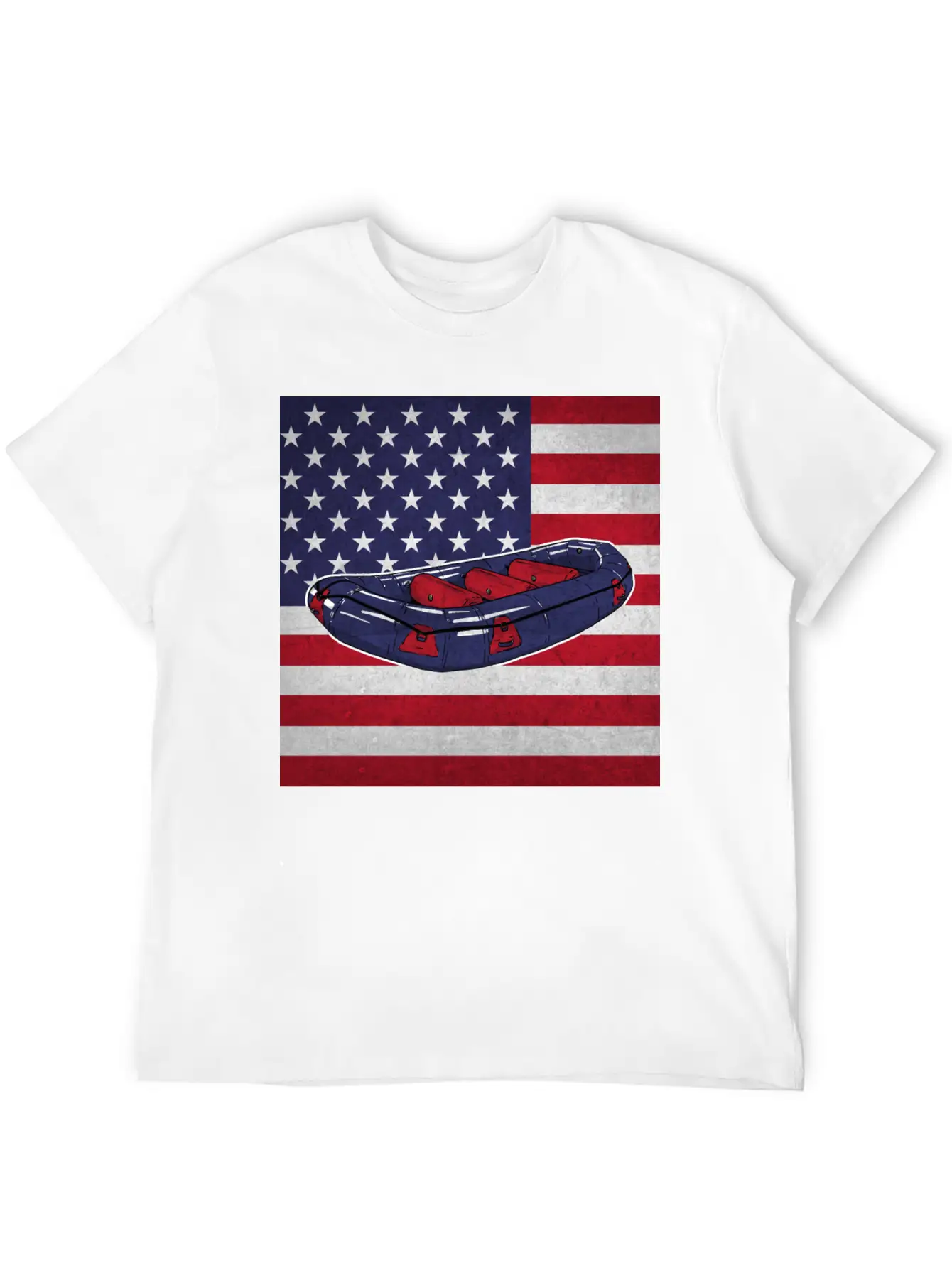 Rafting Rafter Us Flag Stylish Everyday T-Shirt – Unisex Basic Cotton Tee