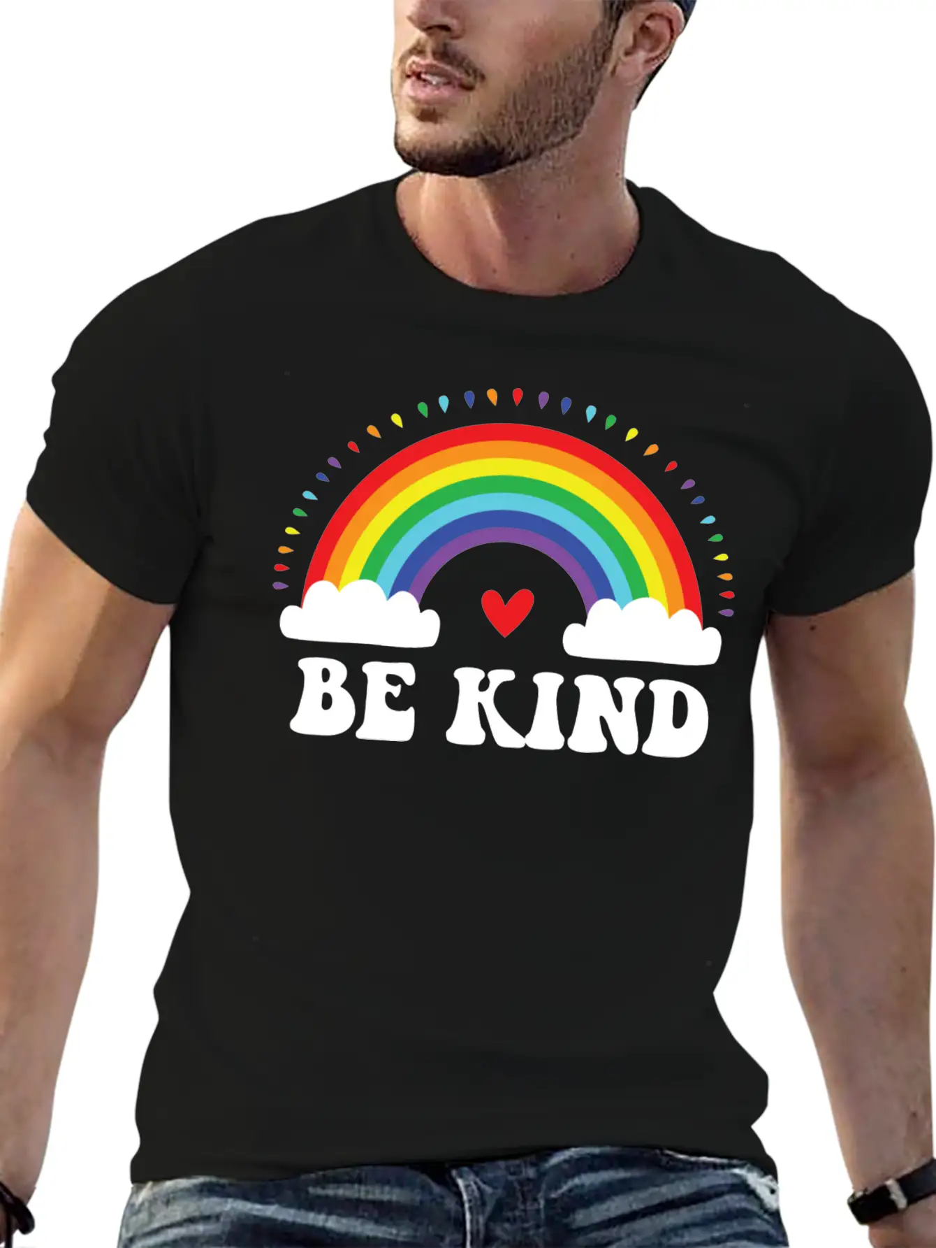 Rainbow Be Kind Stylish Everyday T-Shirt – Unisex Basic Cotton Tee