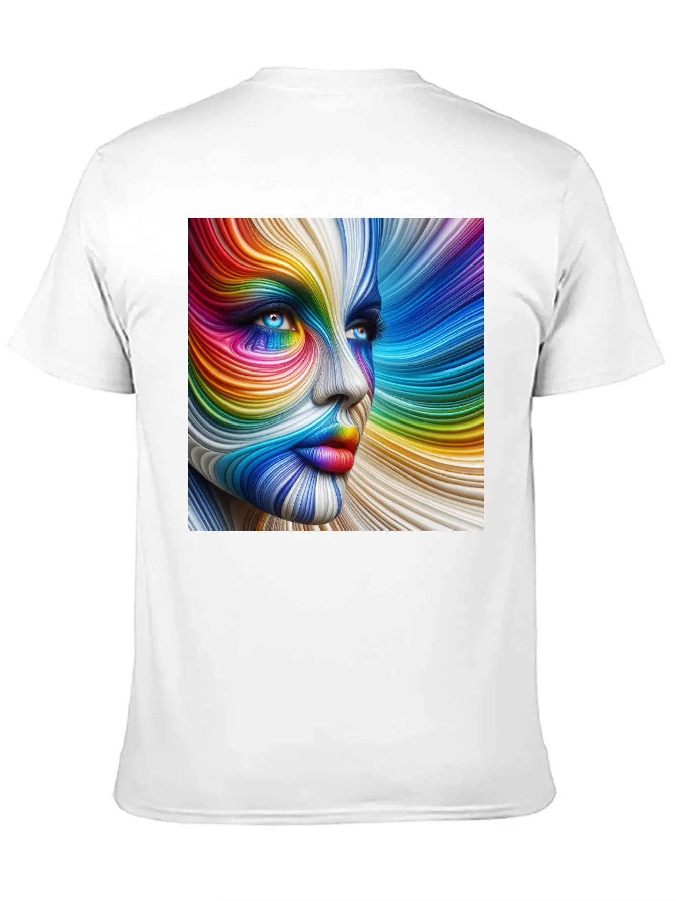 Rainbow Beautiful Woman Face Stylish Everyday T-Shirt – Unisex Basic Cotton Tee